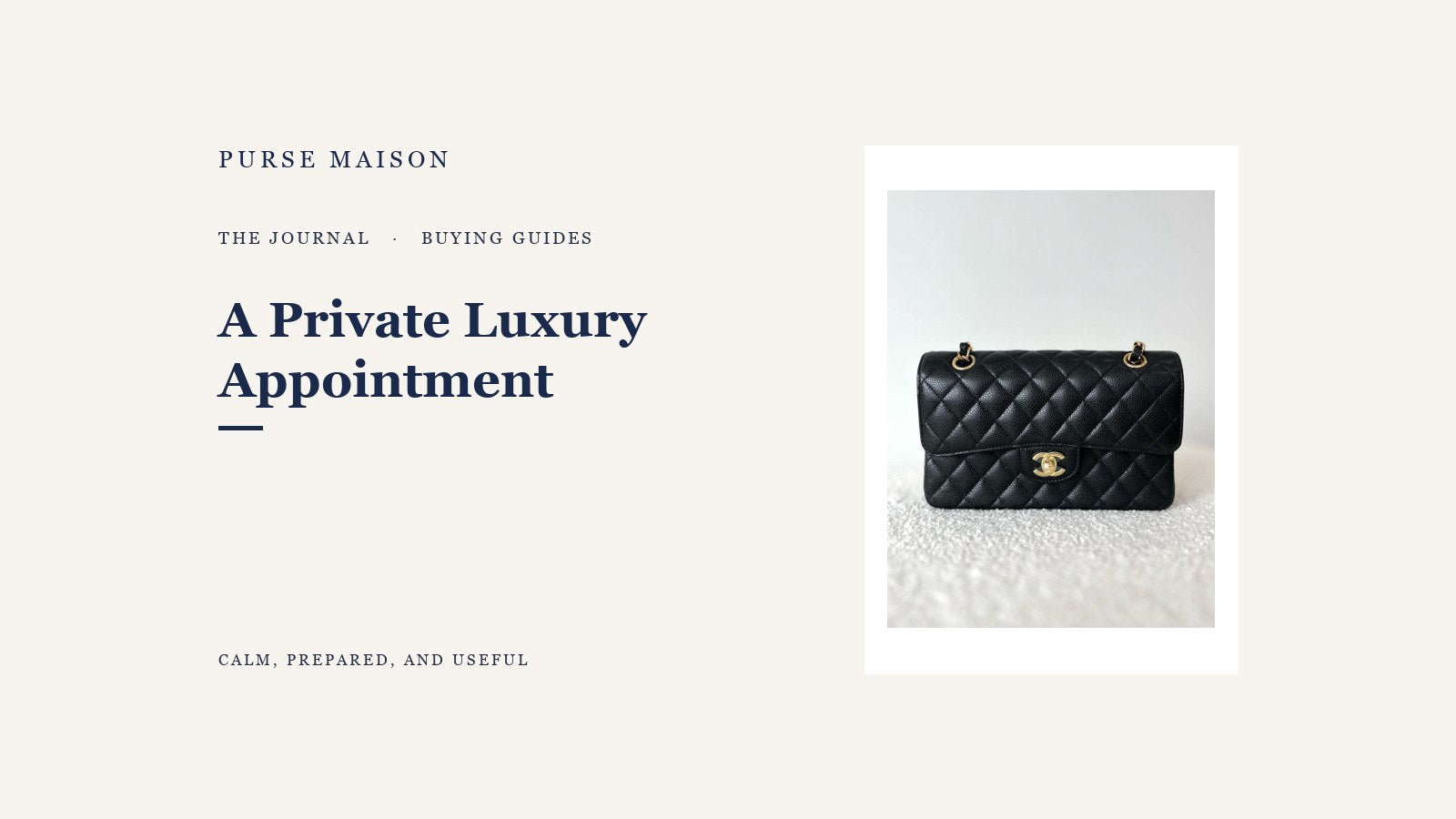 What a Private Luxury Appointment Should Feel Like — Purse Maison Journal cover