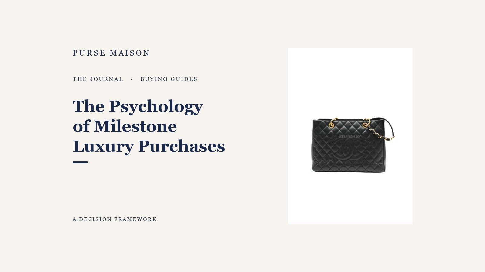 The Psychology Behind Milestone Luxury Purchases | Purse Maison Journal