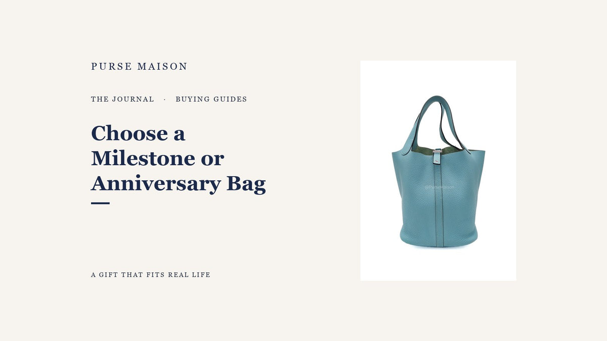Purse Maison Journal cover for How to Choose a Milestone or Anniversary Bag