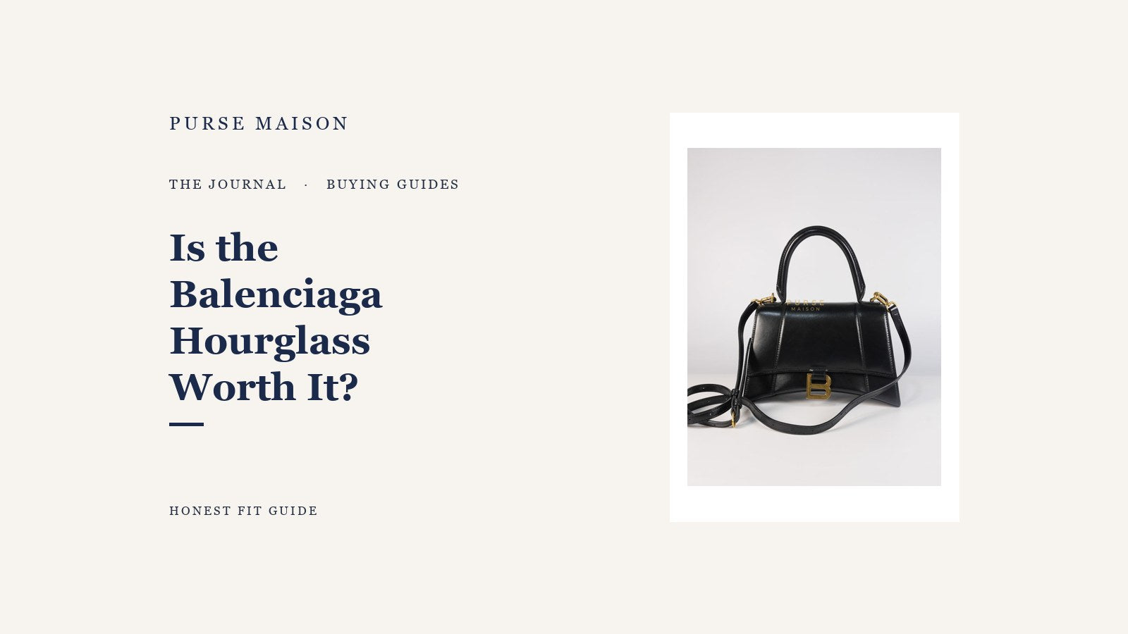 Balenciaga Hourglass Small in black smooth calfskin leather on the Purse Maison Journal cover