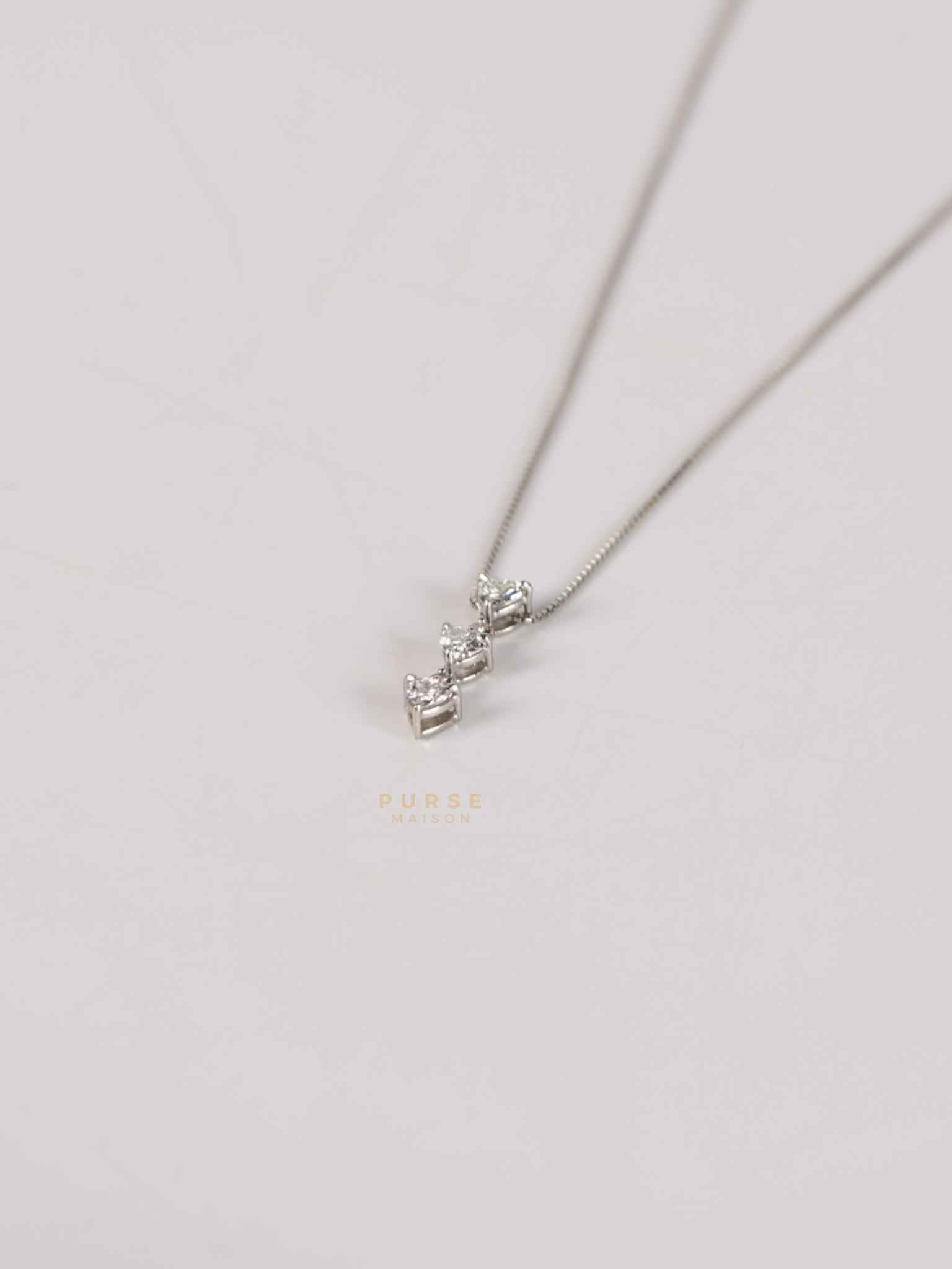 0.60 carat Natural Heart Diamonds 0.03 carat Pink Diamond Platinum Necklace 45cm | Purse Maison Luxury Bags Shop