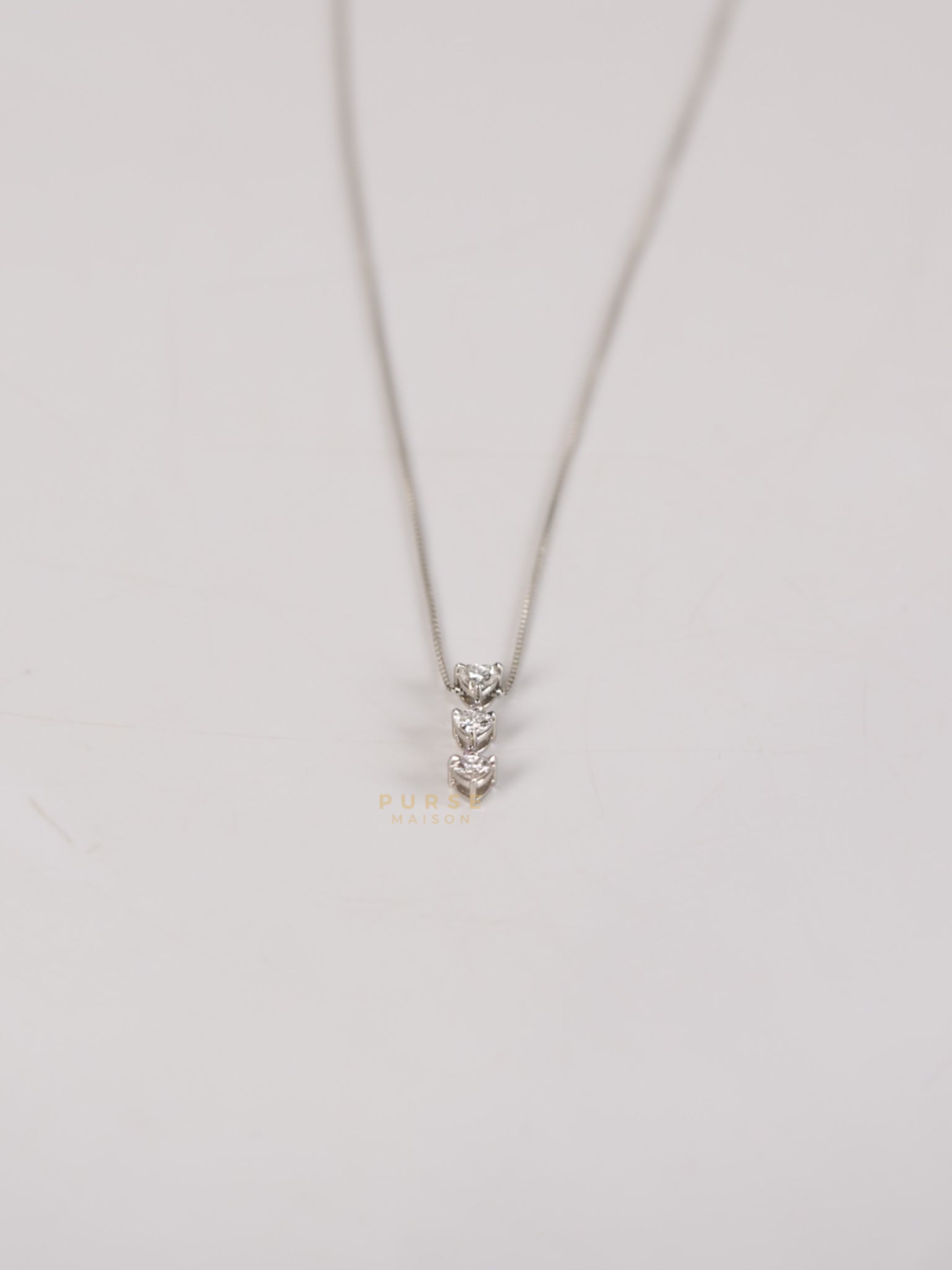 0.60 carat Natural Heart Diamonds 0.03 carat Pink Diamond Platinum Necklace 45cm | Purse Maison Luxury Bags Shop