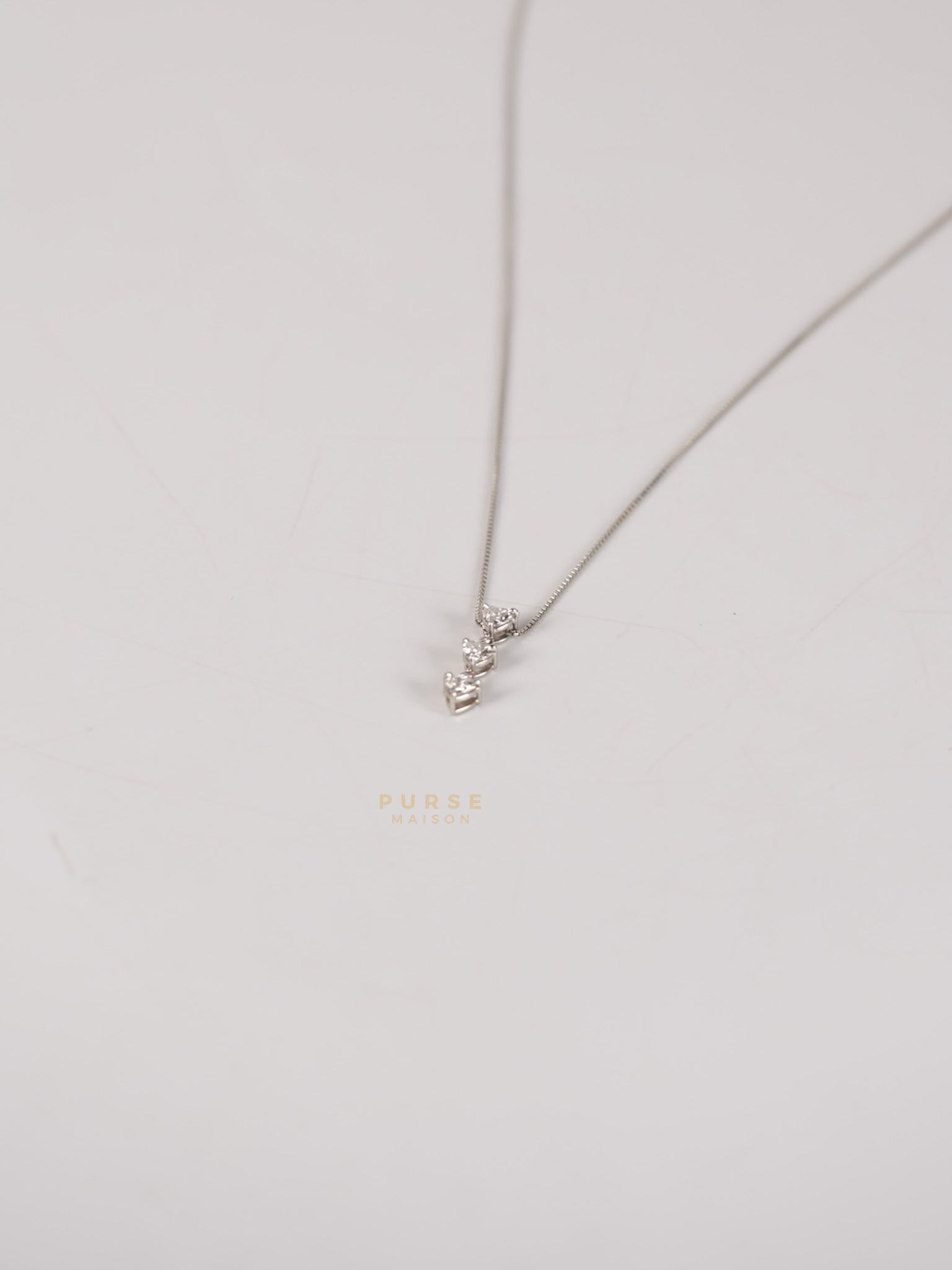 0.60 carat Natural Heart Diamonds 0.03 carat Pink Diamond Platinum Necklace 45cm | Purse Maison Luxury Bags Shop