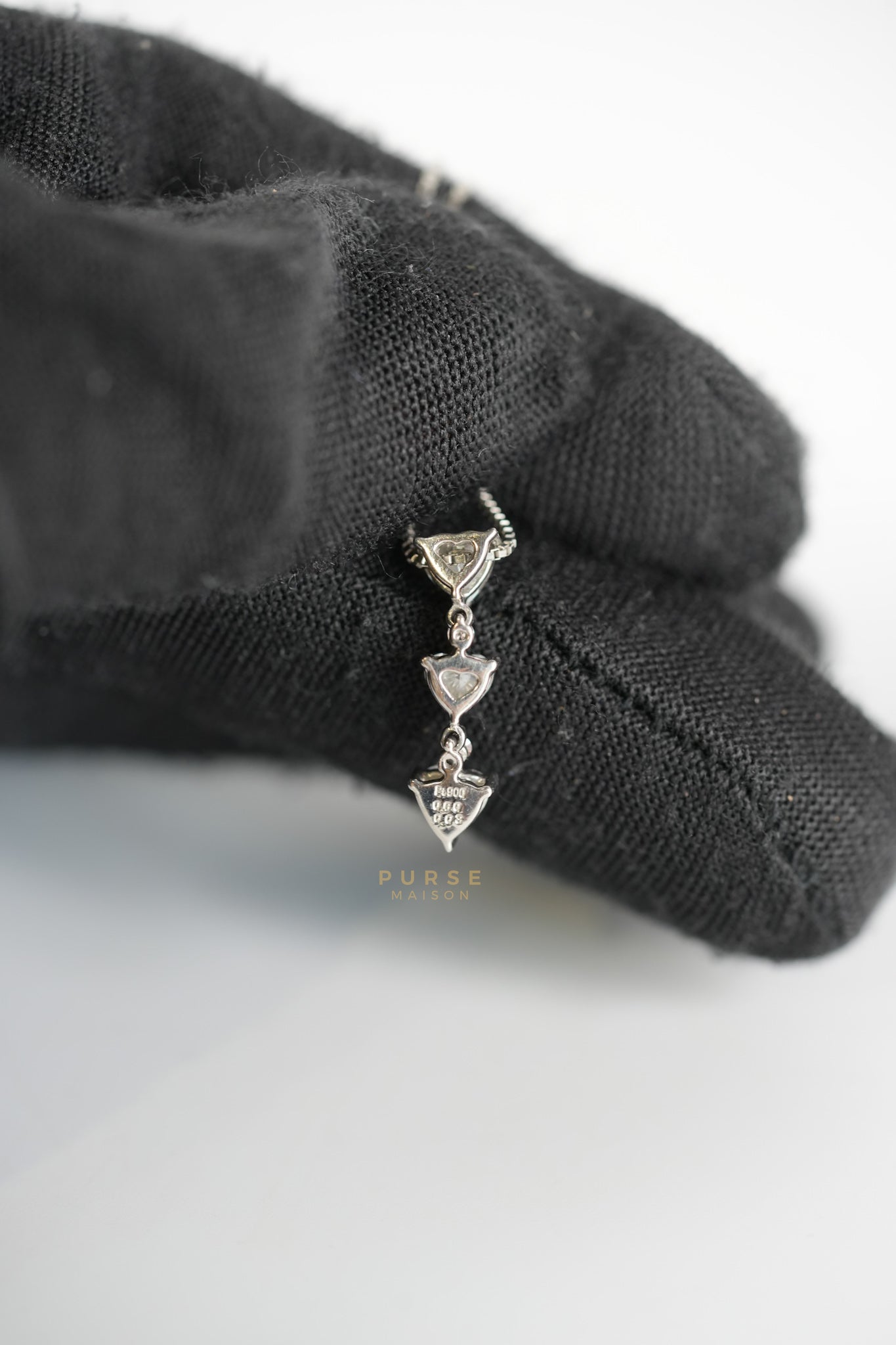 0.60 carat Natural Heart Diamonds 0.03 carat Pink Diamond Platinum Necklace 45cm | Purse Maison Luxury Bags Shop