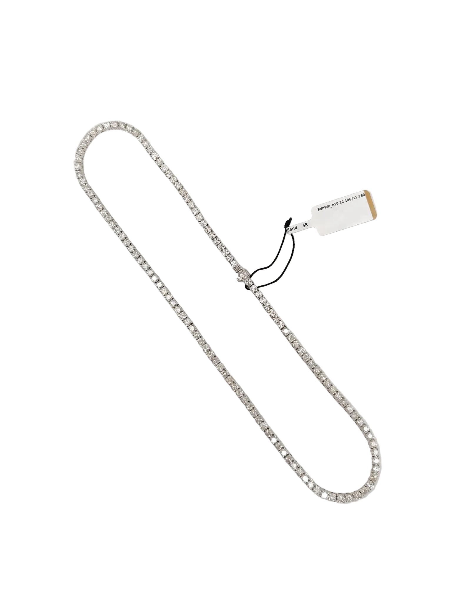 14k 24.7gms 11.78cts Natural Diamons White Gold Tennis Necklace (16 inches) | Purse Maison Luxury Bags Shop