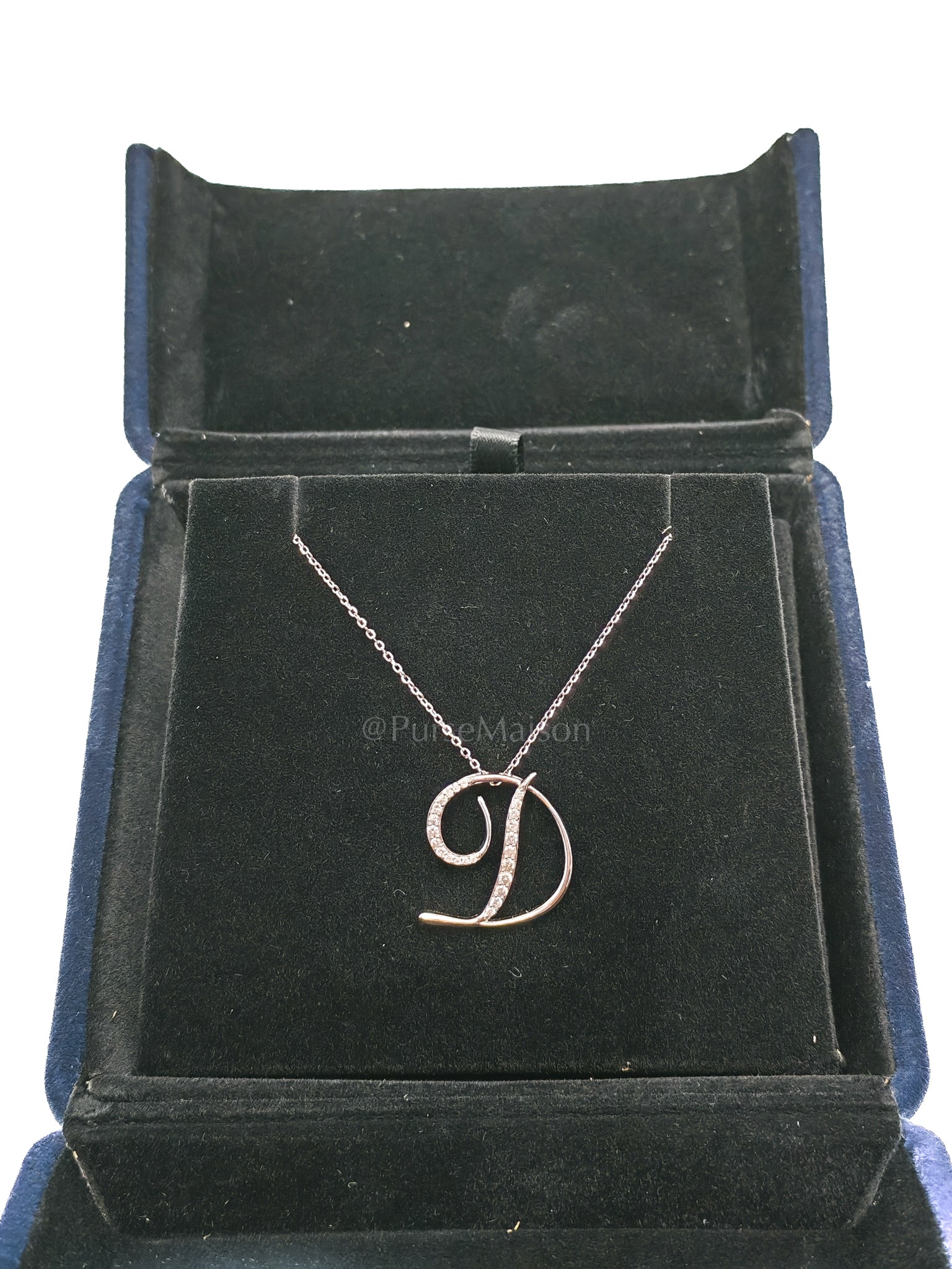 14k 2.61 gms 0.18cts Natural Diamond White Gold Necklace (18 inches) | Purse Maison Luxury Bags Shop