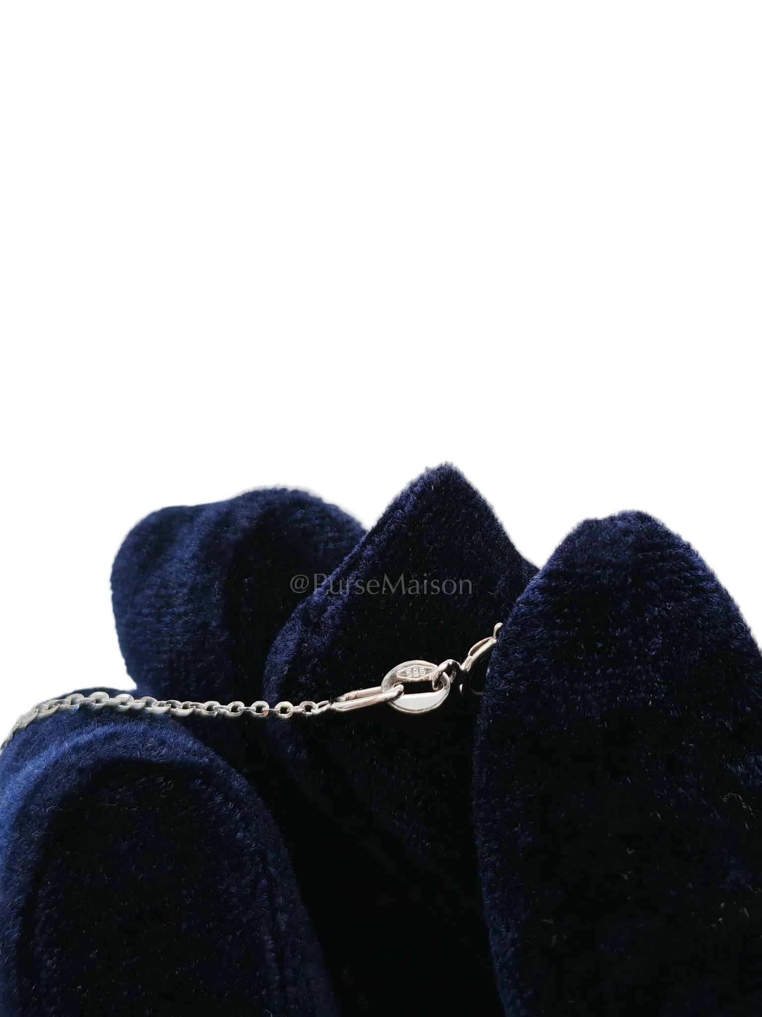 14k 2.61 gms 0.18cts Natural Diamond White Gold Necklace (18 inches) | Purse Maison Luxury Bags Shop