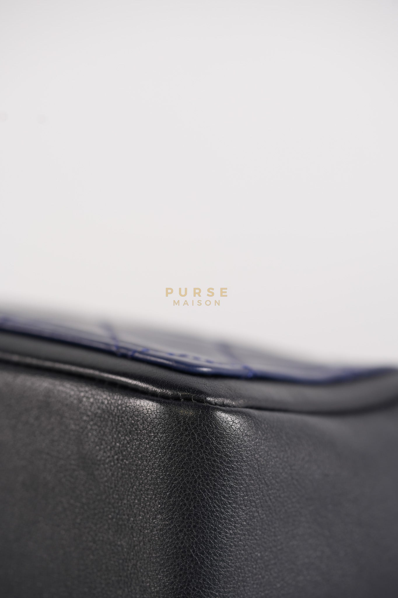 14P Mini Flap Graphic Logo Two-Tone Quilted Calfskin Leather in Gold Hardware Series 19 | Purse Maison Luxury Bags Shop