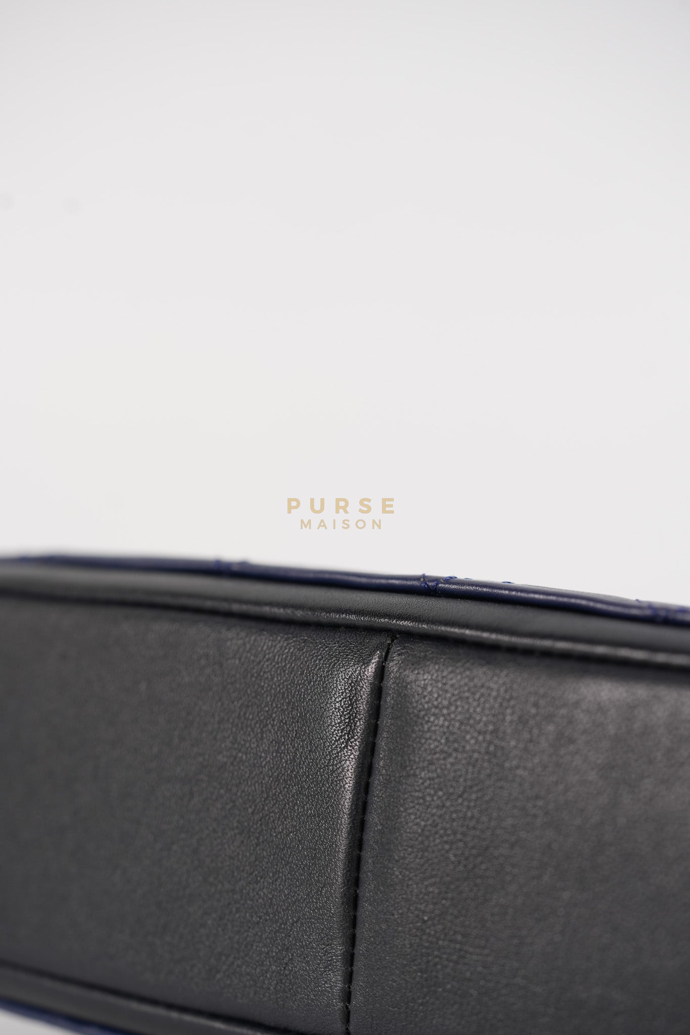 14P Mini Flap Graphic Logo Two-Tone Quilted Calfskin Leather in Gold Hardware Series 19 | Purse Maison Luxury Bags Shop