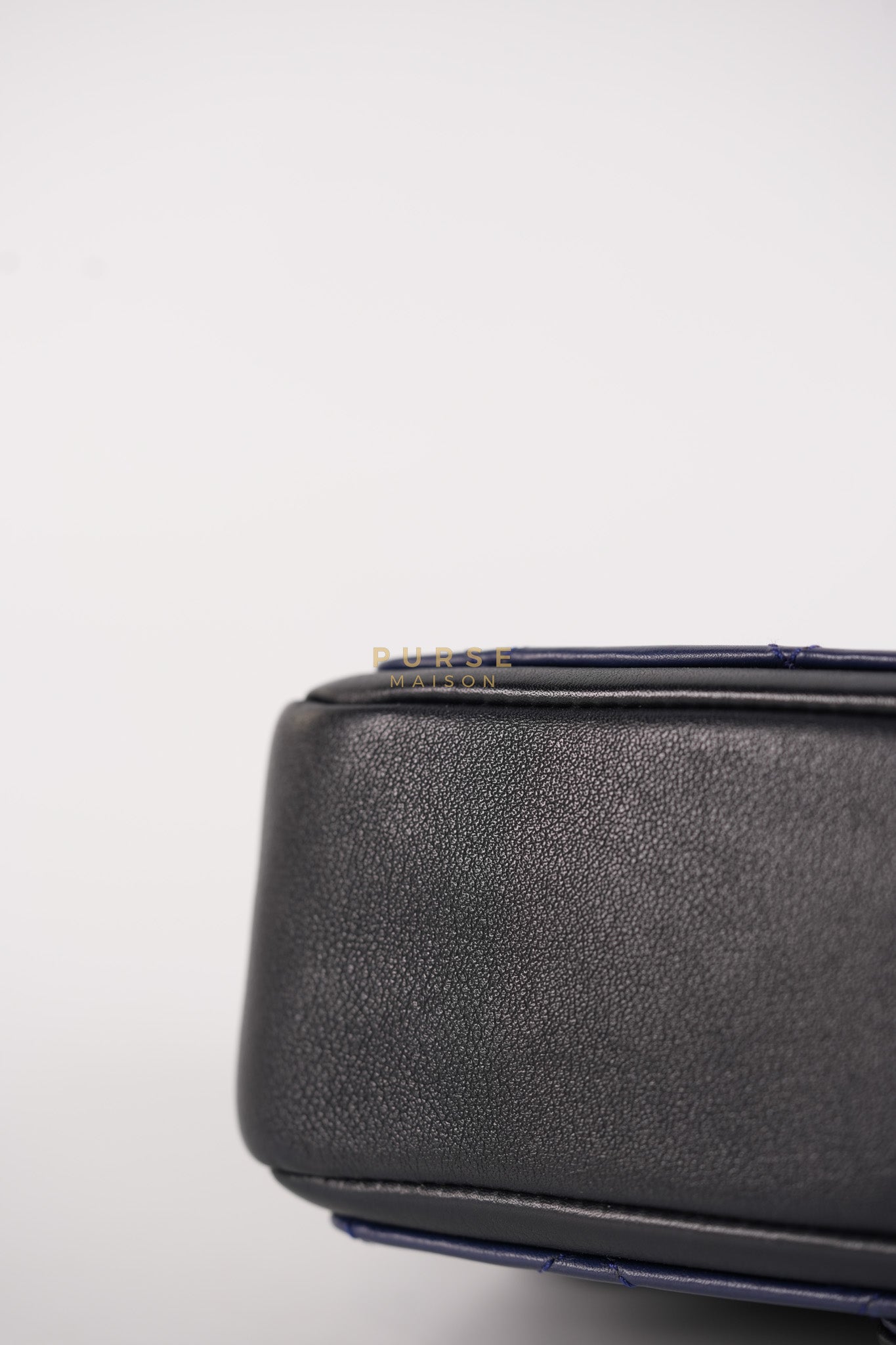 14P Mini Flap Graphic Logo Two-Tone Quilted Calfskin Leather in Gold Hardware Series 19 | Purse Maison Luxury Bags Shop