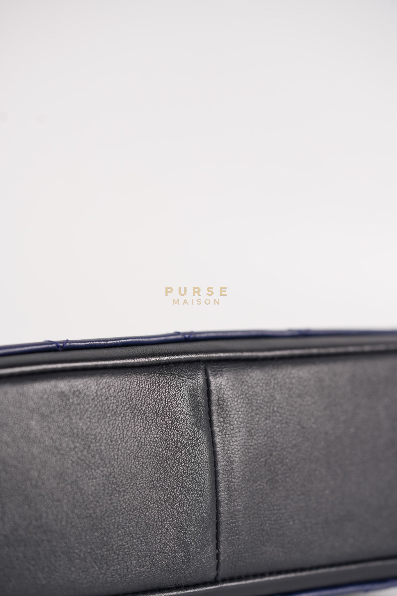 14P Mini Flap Graphic Logo Two-Tone Quilted Calfskin Leather in Gold Hardware Series 19 | Purse Maison Luxury Bags Shop