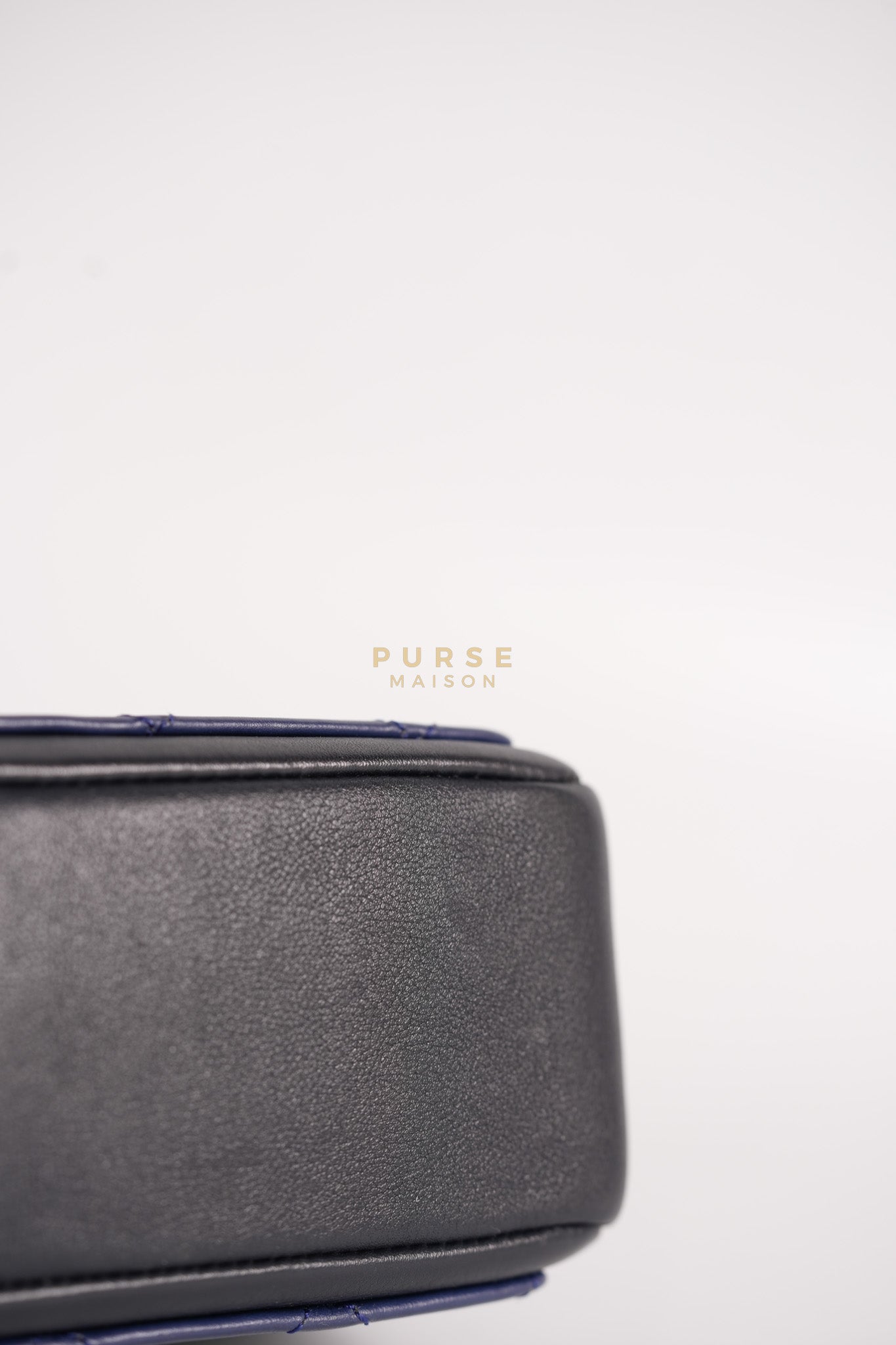 14P Mini Flap Graphic Logo Two-Tone Quilted Calfskin Leather in Gold Hardware Series 19 | Purse Maison Luxury Bags Shop