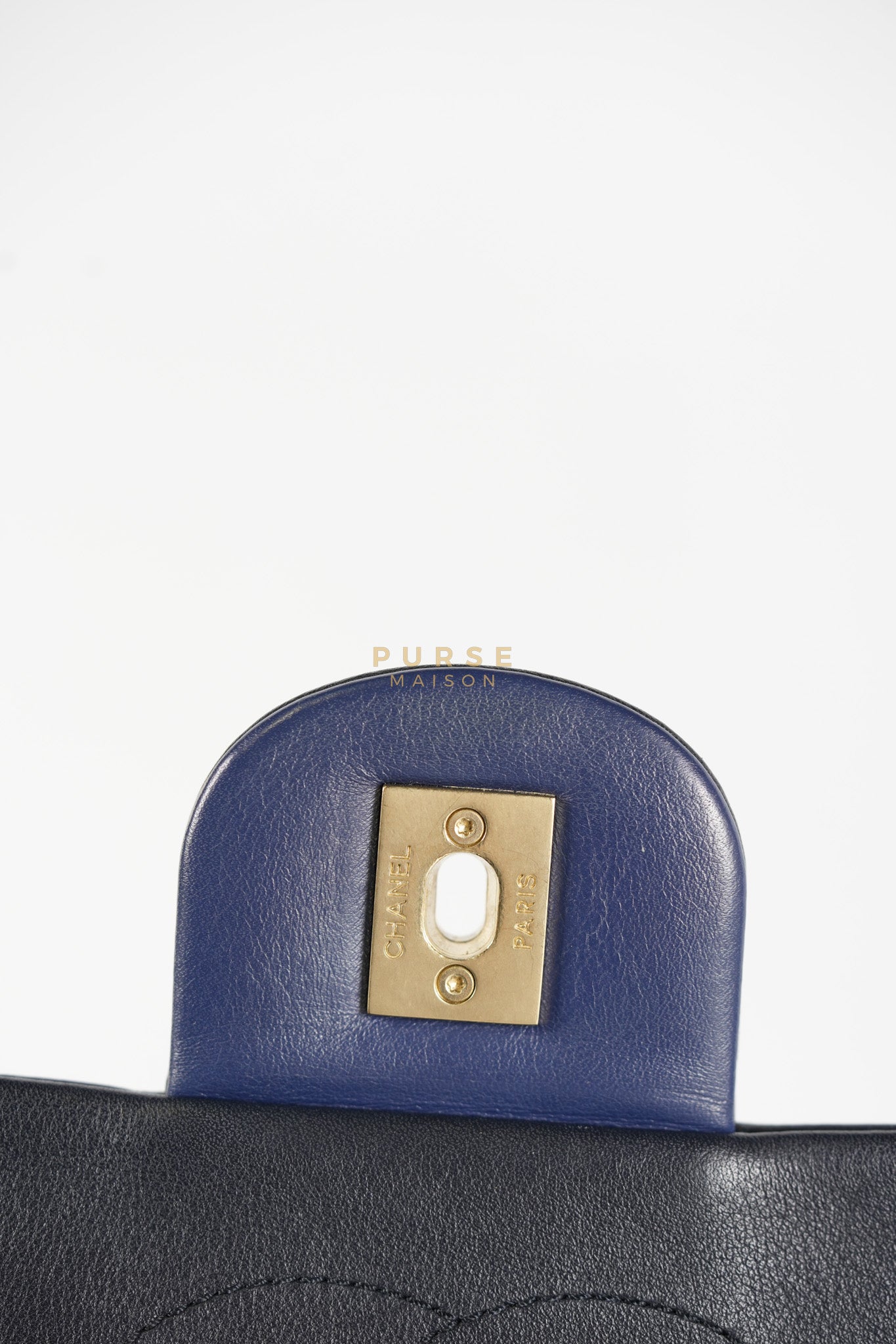 14P Mini Flap Graphic Logo Two-Tone Quilted Calfskin Leather in Gold Hardware Series 19 | Purse Maison Luxury Bags Shop