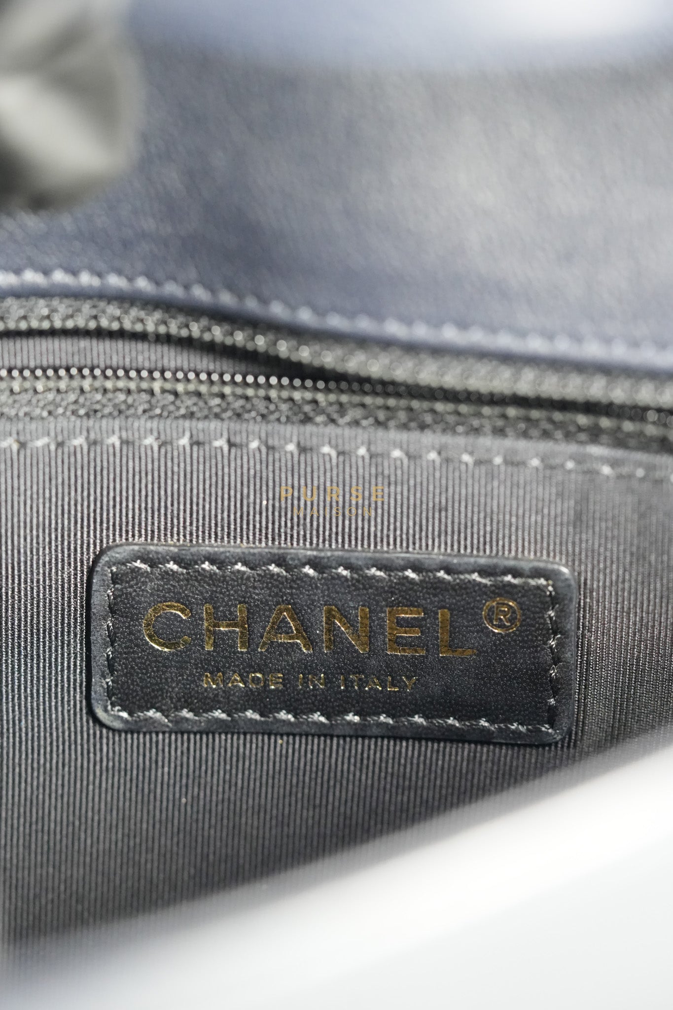 14P Mini Flap Graphic Logo Two-Tone Quilted Calfskin Leather in Gold Hardware Series 19 | Purse Maison Luxury Bags Shop