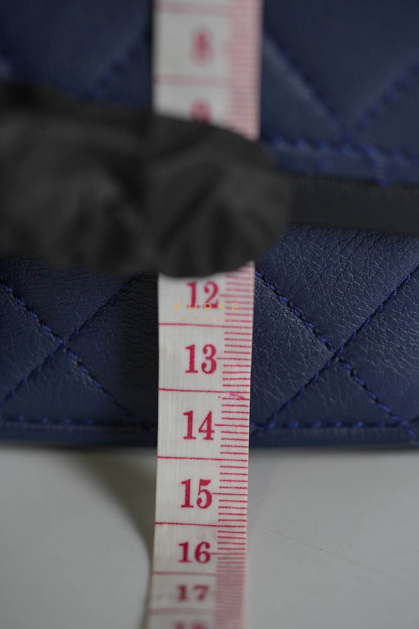 14P Mini Flap Graphic Logo Two-Tone Quilted Calfskin Leather in Gold Hardware Series 19 | Purse Maison Luxury Bags Shop