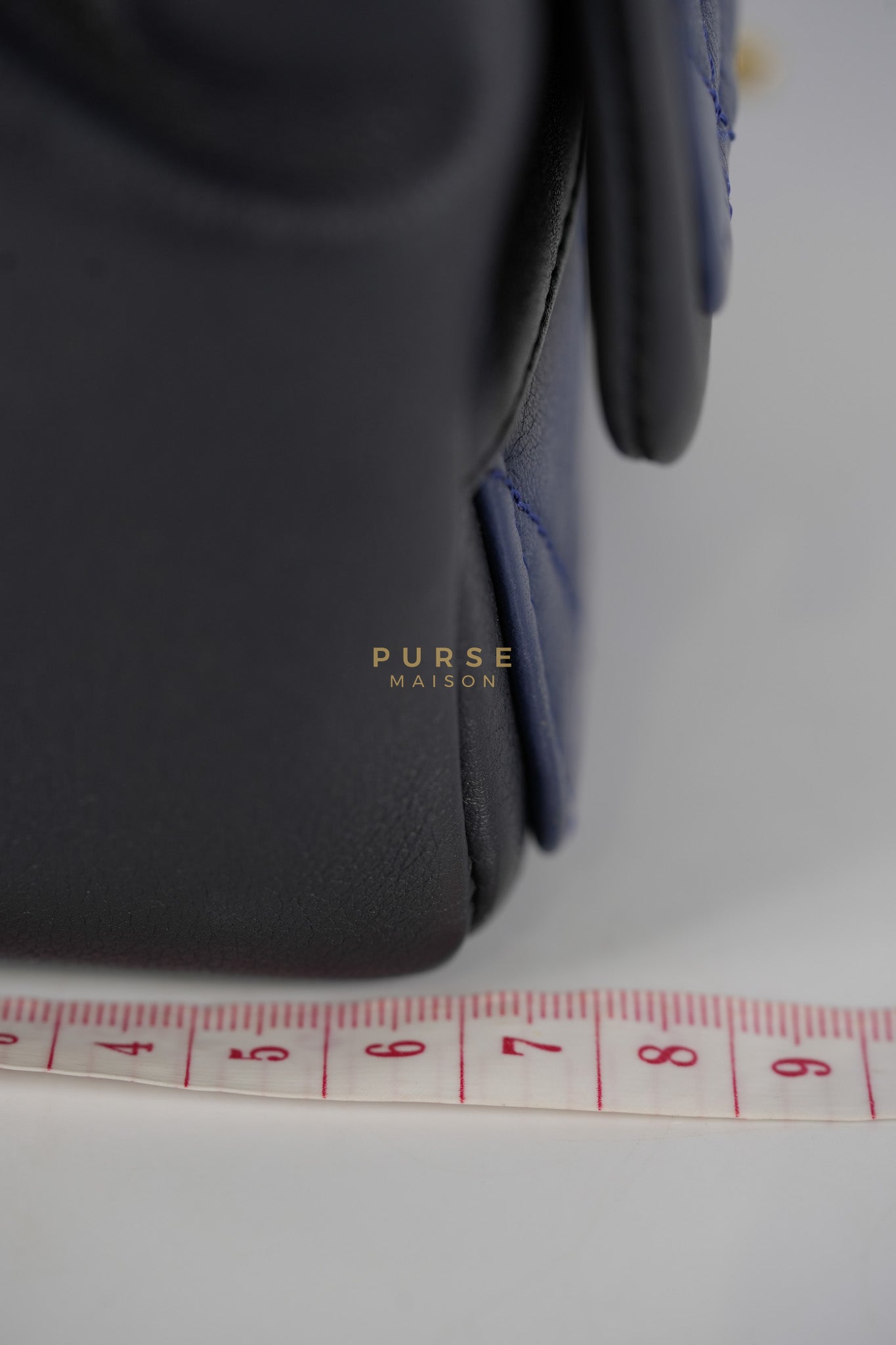 14P Mini Flap Graphic Logo Two-Tone Quilted Calfskin Leather in Gold Hardware Series 19 | Purse Maison Luxury Bags Shop