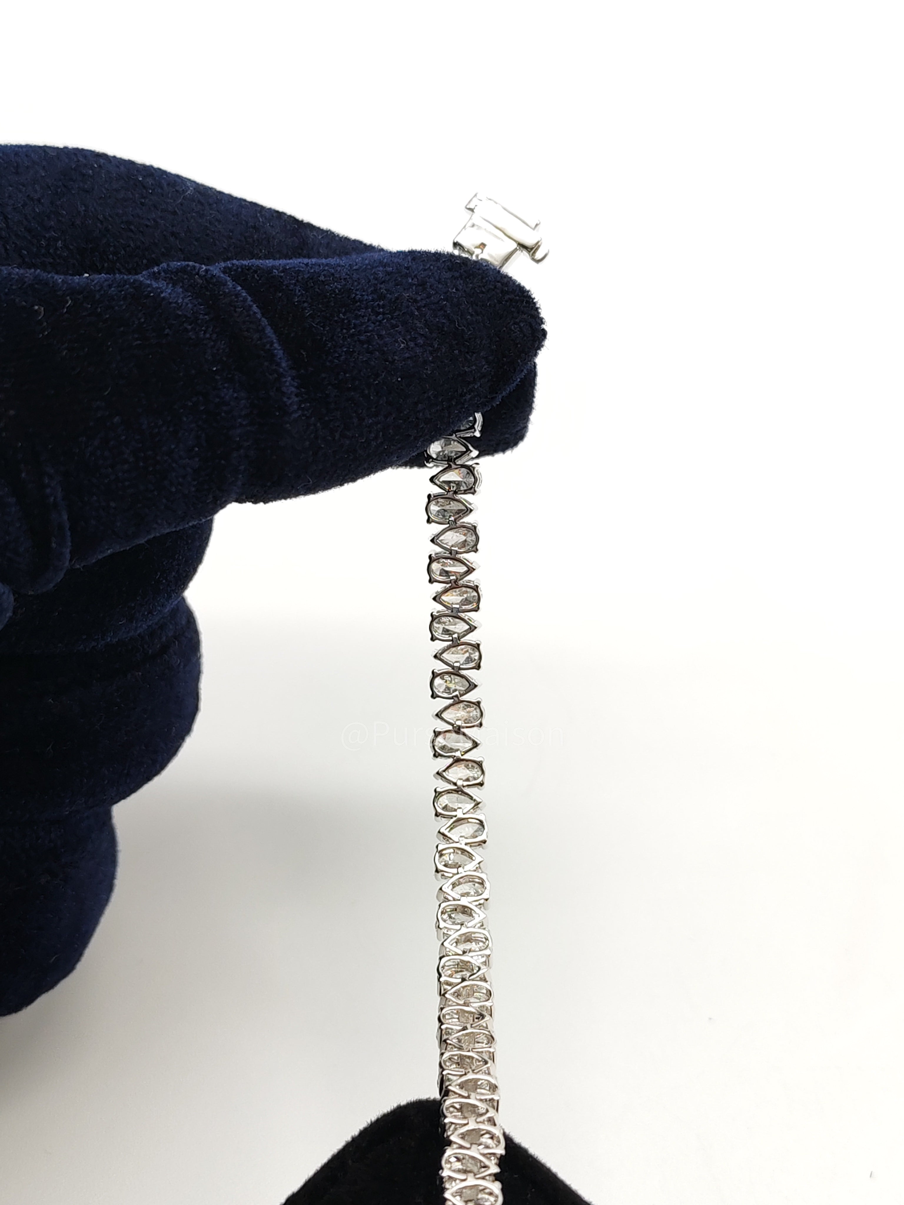 18k|12.8gms.|10.77cts.|VS1 to VVS1 (Clarity) E to H (Color) Natural Diamond White Gold Tennis Bracelet | Purse Maison Luxury Bags Shop