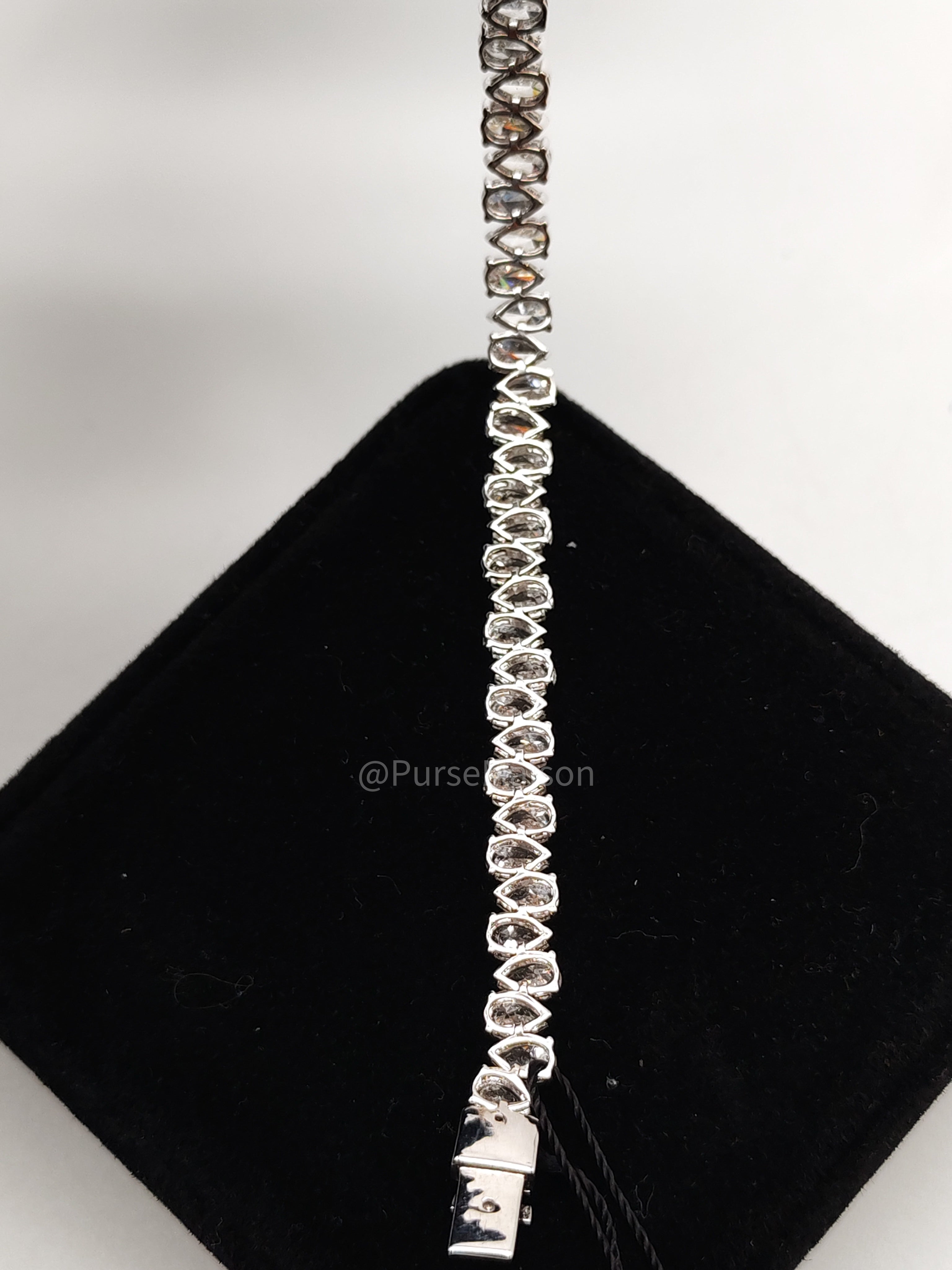18k|12.8gms.|10.77cts.|VS1 to VVS1 (Clarity) E to H (Color) Natural Diamond White Gold Tennis Bracelet | Purse Maison Luxury Bags Shop