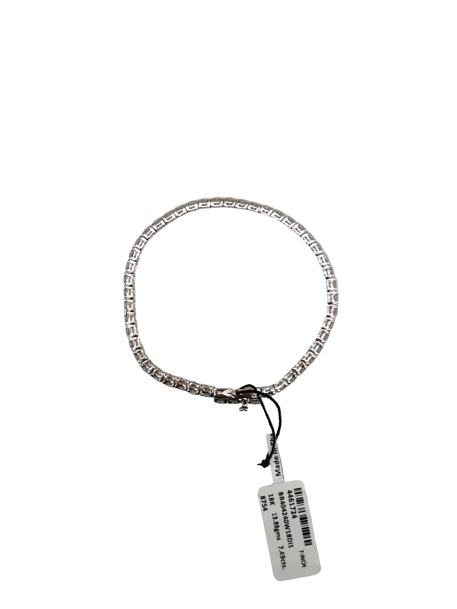 18k 13.88gms 7.49cts VS1 to VVS1 (Clarity) E to H (Color) Natural Diamond White Gold Tennis Bracelet (7 Inches) | Purse Maison Luxury Bags Shop