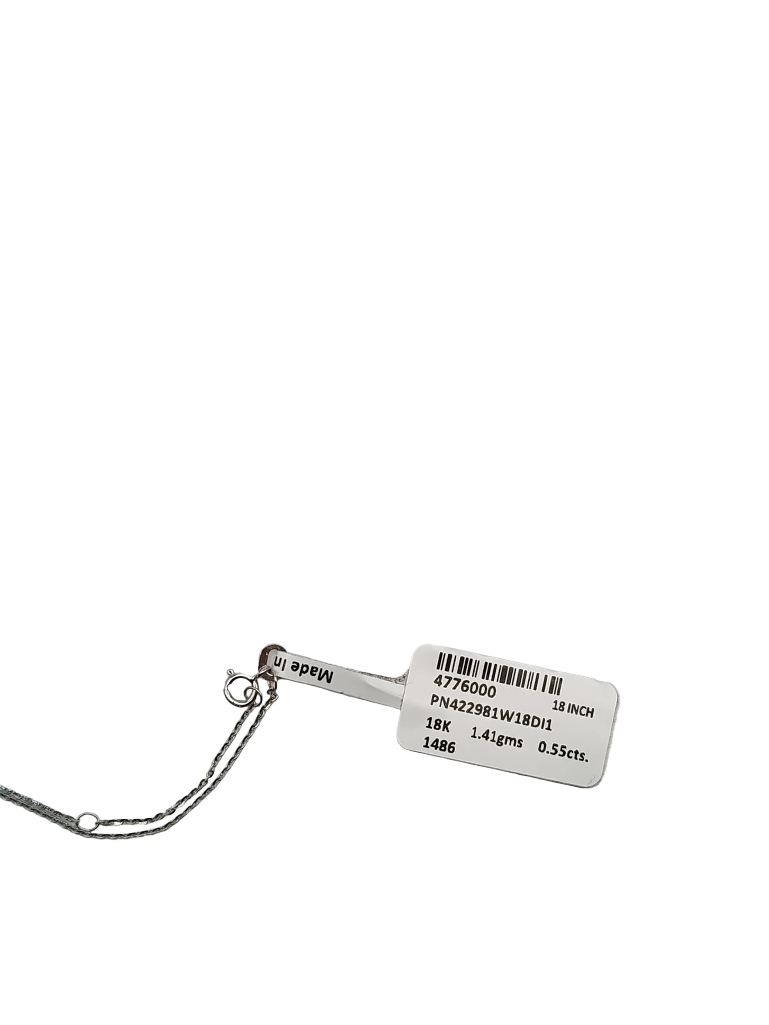 18k 1.41gms. 0.55cts. Natural Diamond White Gold Necklace (18 inches) | Purse Maison Luxury Bags Shop