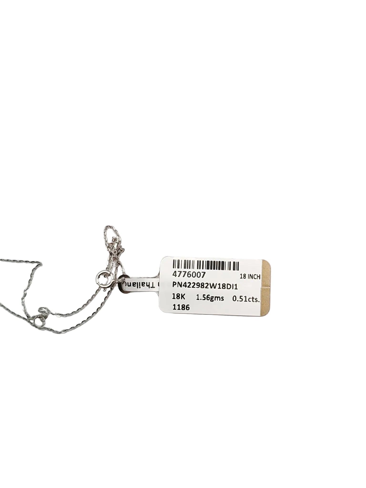 18k 1.56gms. 0.51cts. Natural Diamond White Gold Necklace (18 inches) | Purse Maison Luxury Bags Shop