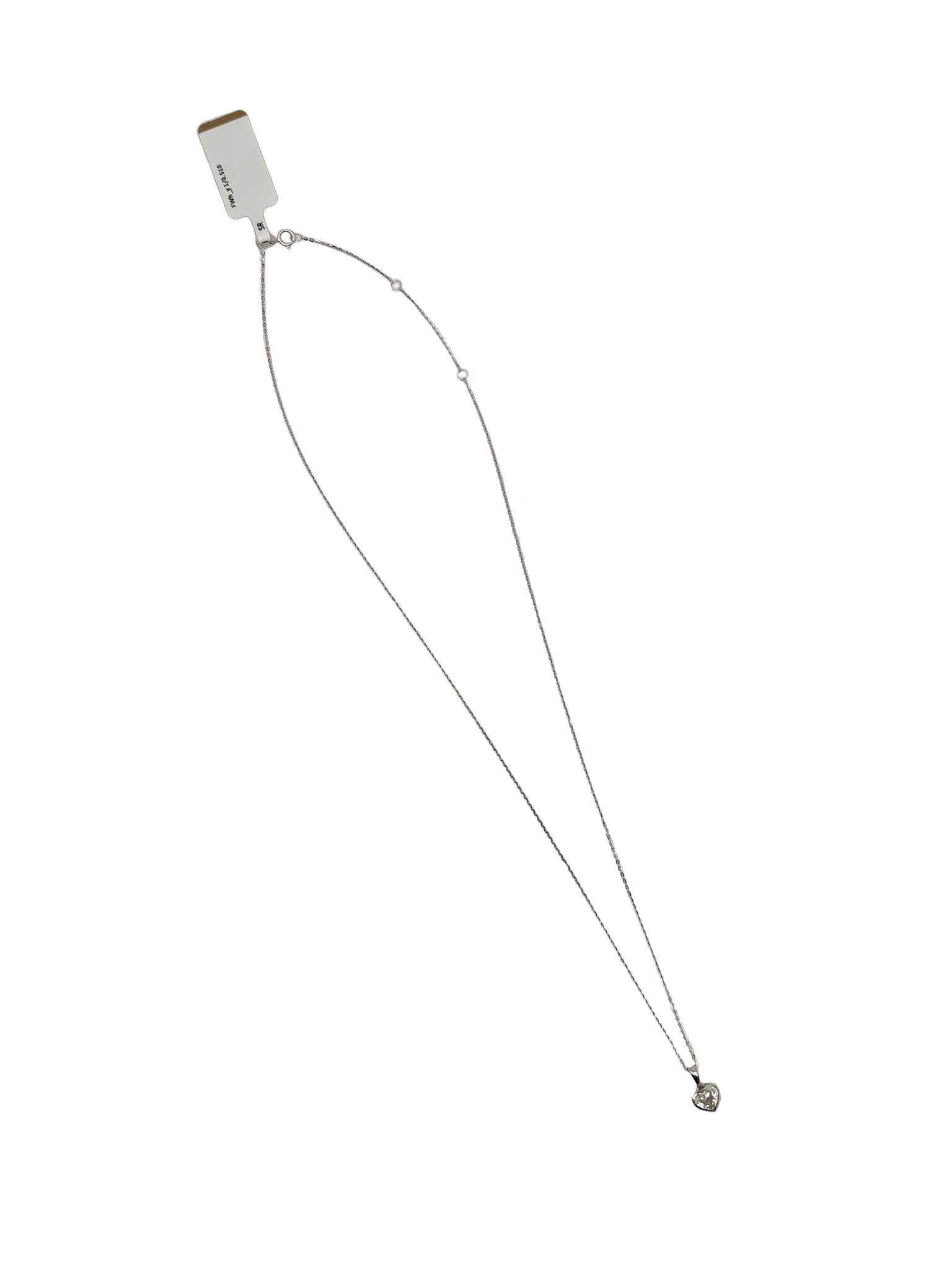 18k 1.56gms. 0.51cts. Natural Diamond White Gold Necklace (18 inches) | Purse Maison Luxury Bags Shop
