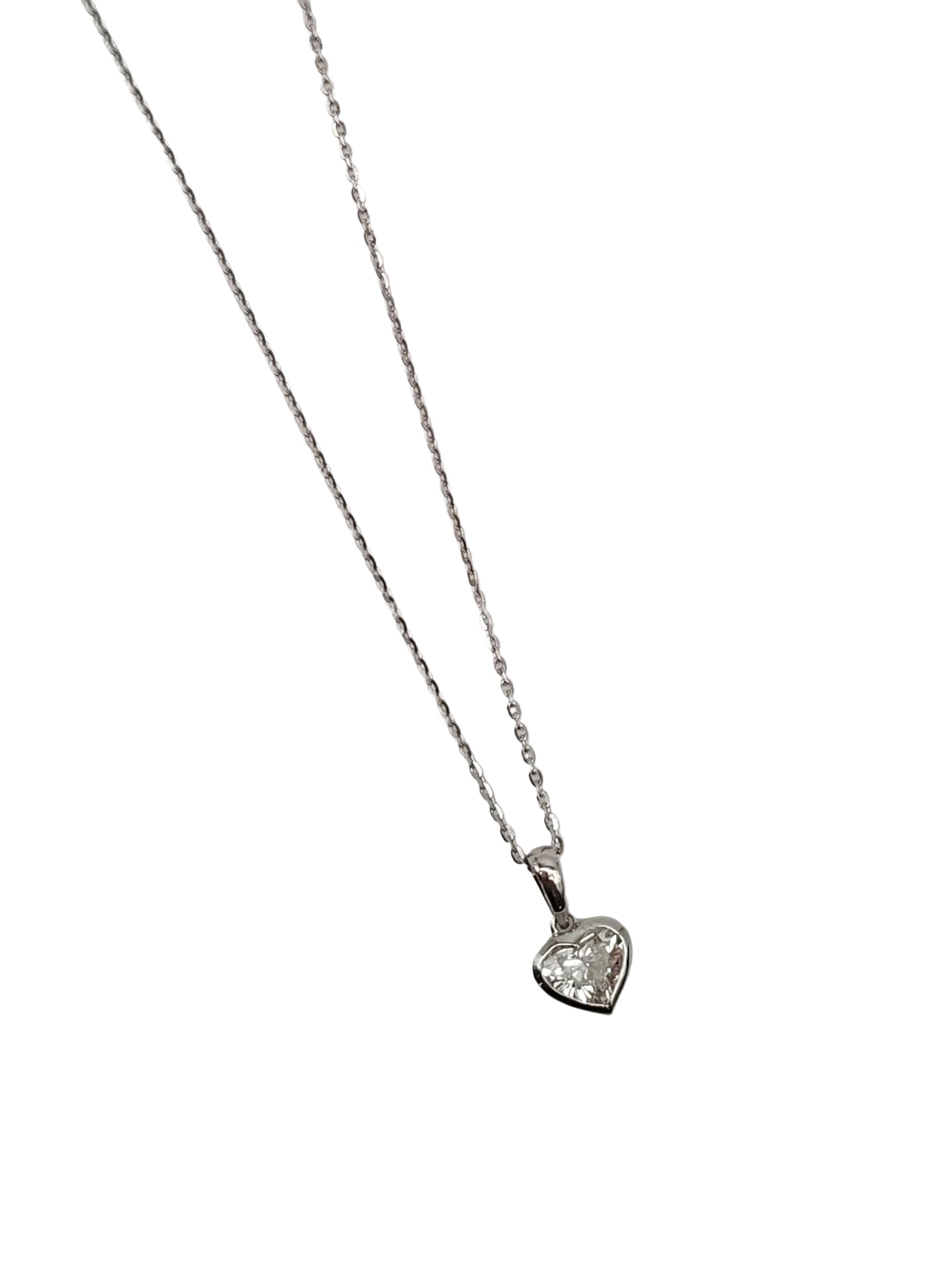 18k 1.56gms. 0.51cts. Natural Diamond White Gold Necklace (18 inches) | Purse Maison Luxury Bags Shop
