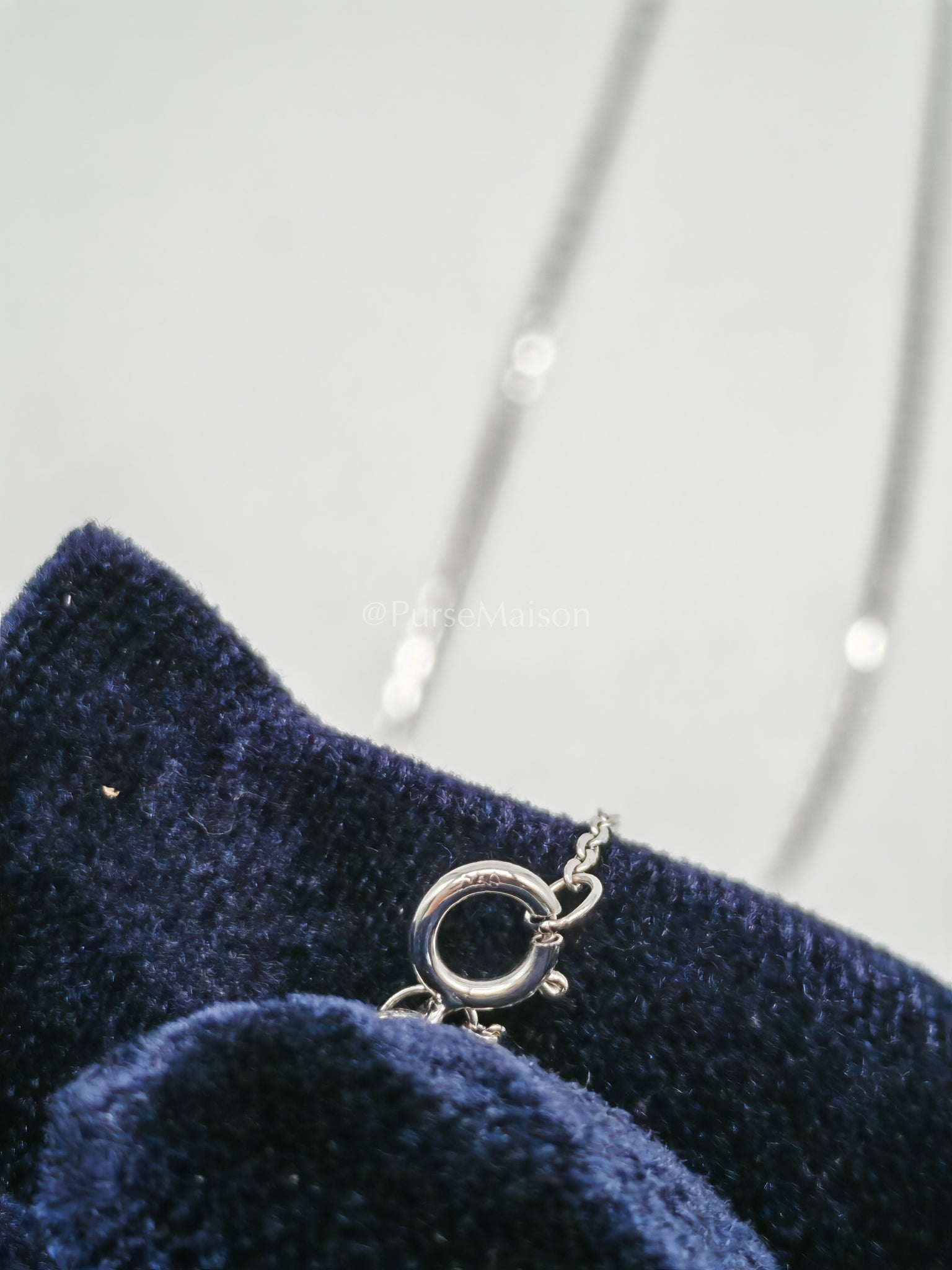 18k 1.56gms. 0.51cts. Natural Diamond White Gold Necklace (18 inches) | Purse Maison Luxury Bags Shop