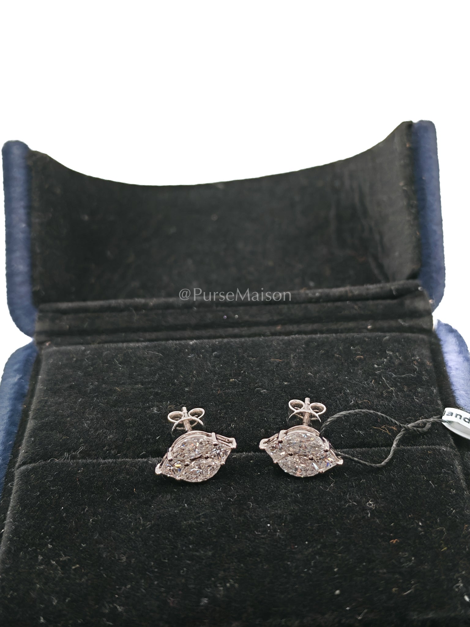 18k 1.65 gms 1.081 cts VS1 to VVS1 (Clarity) E to H (Color) Natural Diamond White Gold Earrings | Purse Maison Luxury Bags Shop