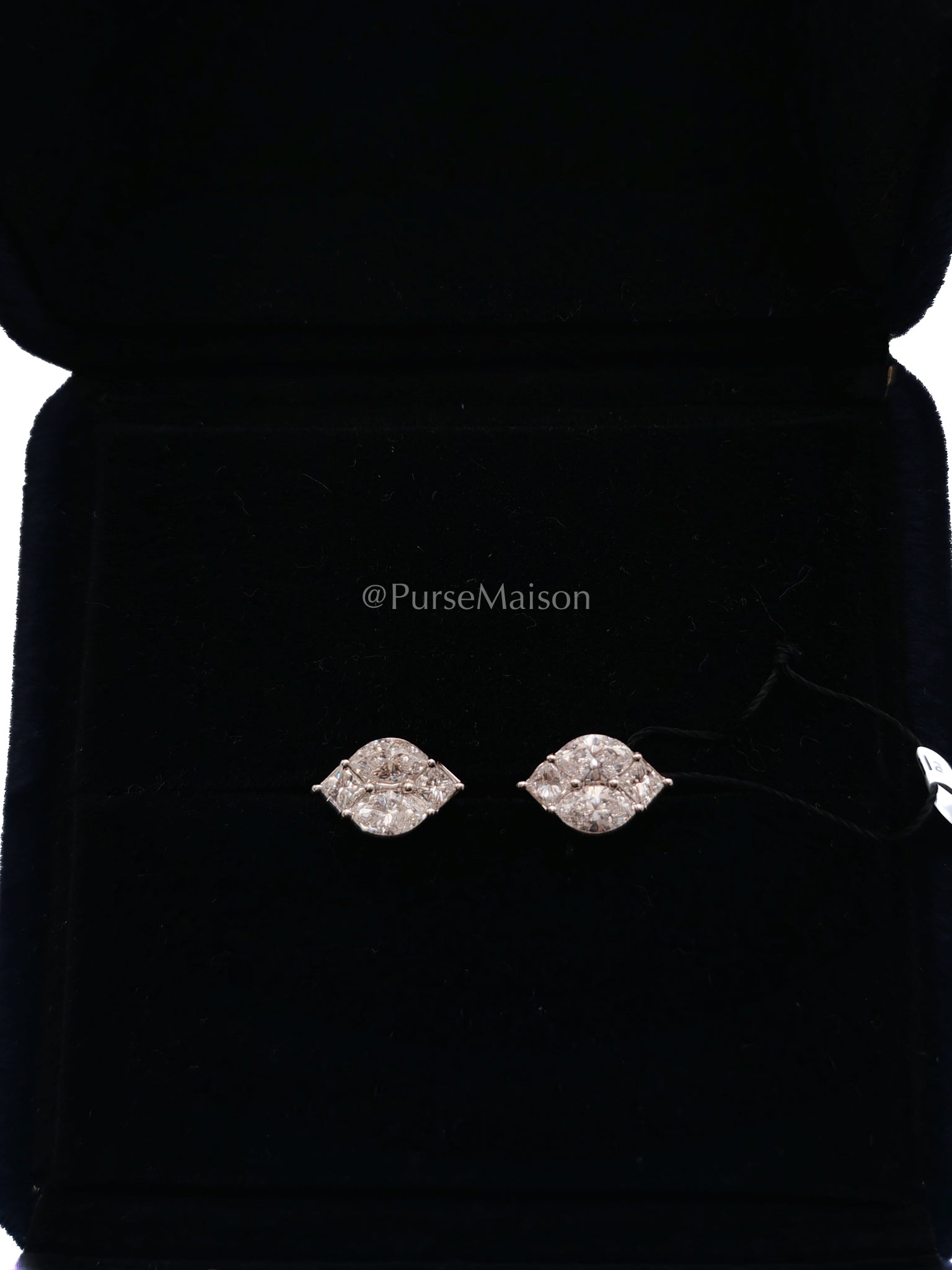 18k 1.65 gms 1.081 cts VS1 to VVS1 (Clarity) E to H (Color) Natural Diamond White Gold Earrings | Purse Maison Luxury Bags Shop
