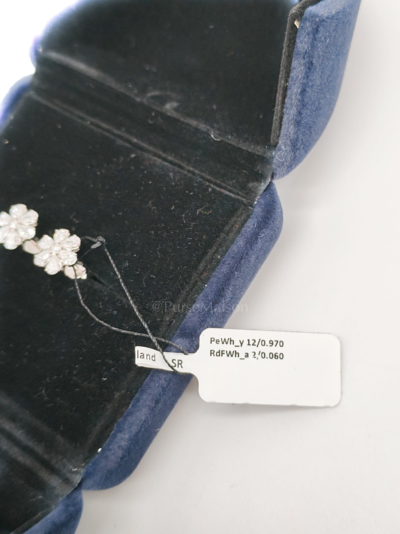 18k 1.71gms. 1.03cts Natural Diamond White Gold Earrings | Purse Maison Luxury Bags Shop