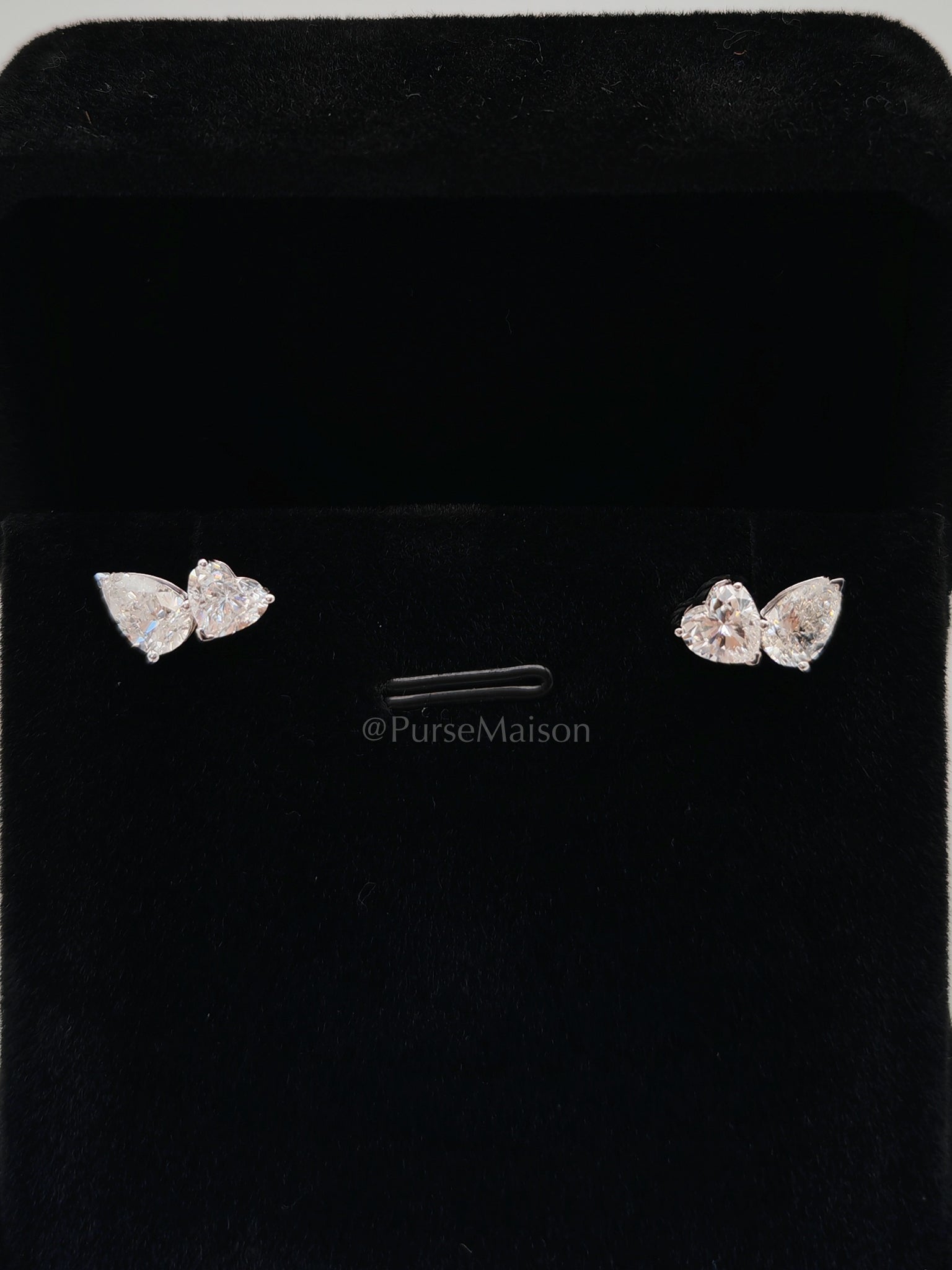 18k 1.85gms. 2.08cts. VS1 to VVS1 (Clarity) E to H (Color) Natural Diamond White Gold Earrings | Purse Maison Luxury Bags Shop