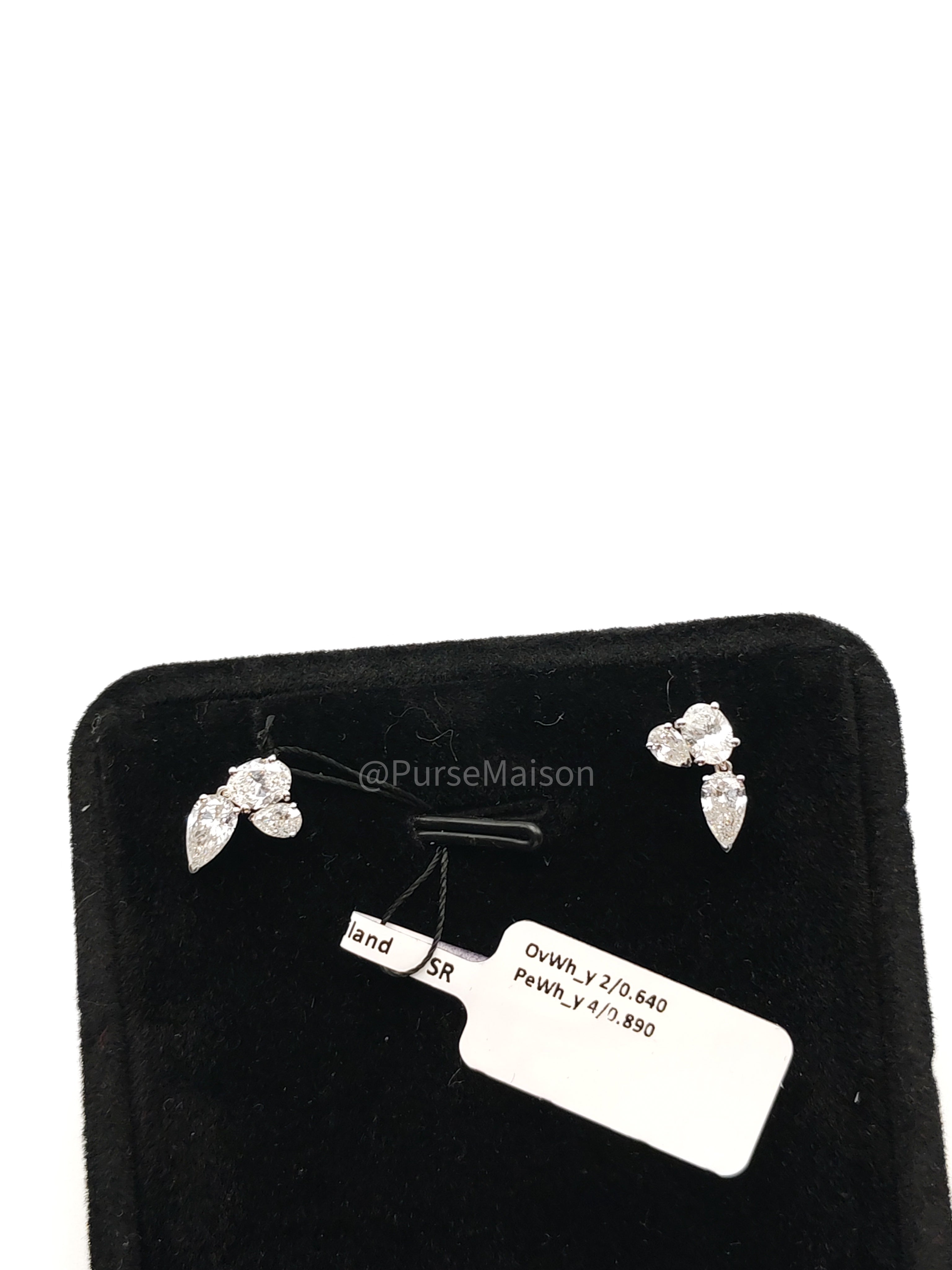 18k | 1.86gms. | 1.86gms | 1.53cts | VS1 to VVS1 (Clarity) E to H (Color) Natural Diamond White Gold Earrings | Purse Maison Luxury Bags Shop