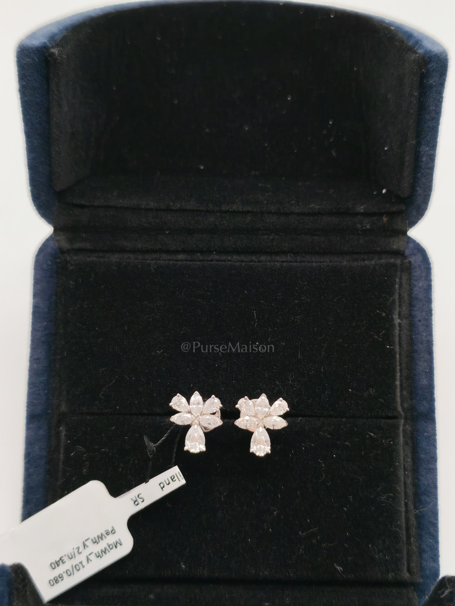 18K 1.95gms 1.02cts VS1 to VVS1 (Clarity) E to H (Color) Natural Diamond White Gold Earrings | Purse Maison Luxury Bags Shop