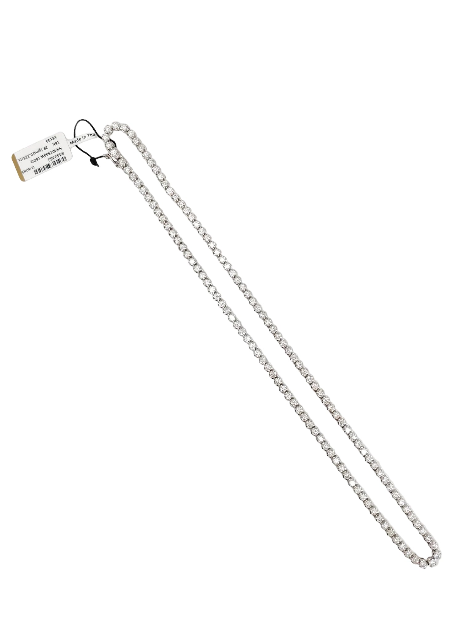18k 28.1gms 10.226cts Natural Diamond White Gold Tennis Necklace (18 inches) | Purse Maison Luxury Bags Shop
