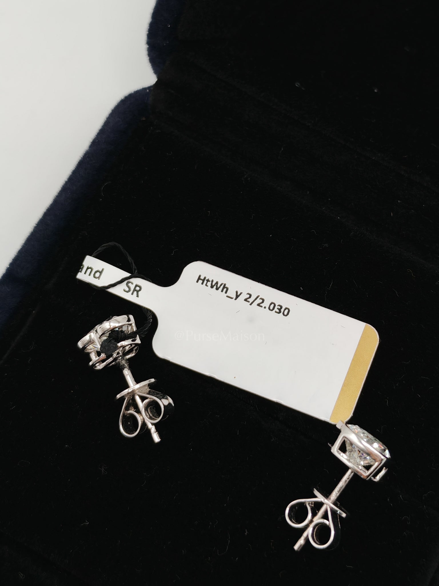 18k 2.06gms 2.03cts VS1 to VVS1 (Clarity) E to H (Color) Natural Diamond White Gold Earrings | Purse Maison Luxury Bags Shop