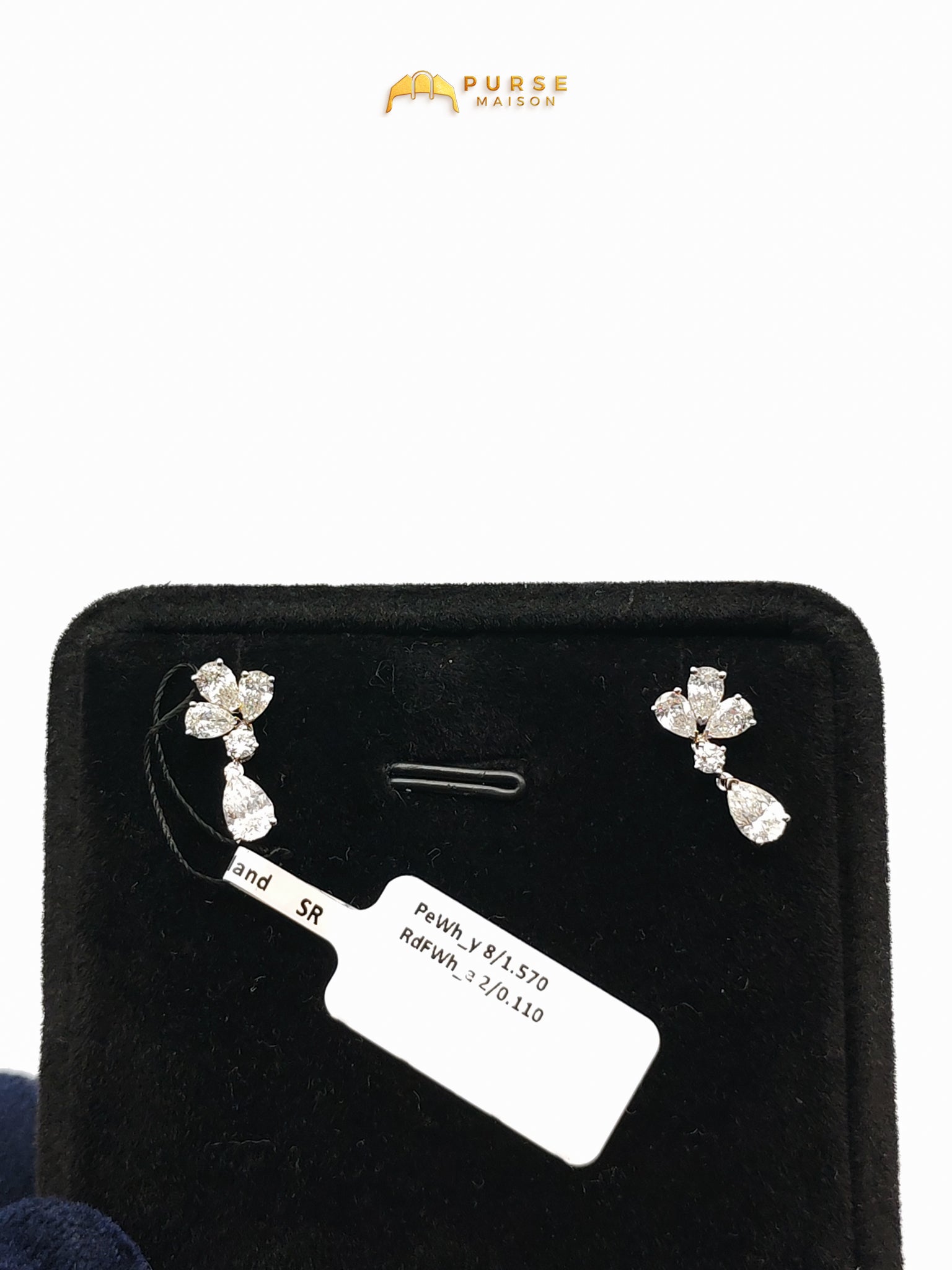 18k | 2.06gms. | 2.06gms. | 1.68cts. | VS1 to VVS1 (Clarity) E to H (Color) Natural Diamond White Gold Earrings | Purse Maison Luxury Bags Shop