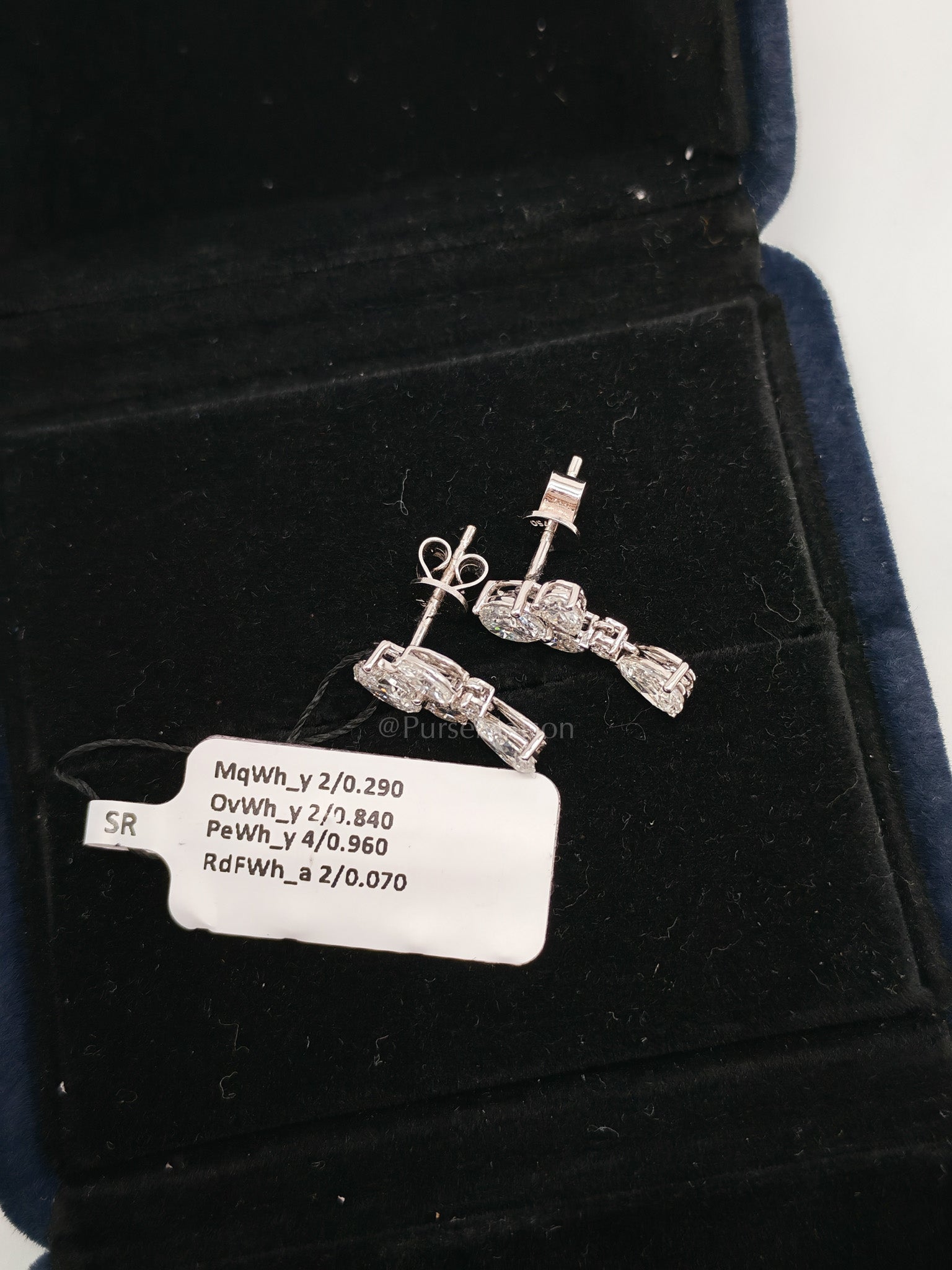 18K 2.33gms 2.16cts VS1 to VVS1 (Clarity) E to H (Color) Natural Diamond White Gold Earrings | Purse Maison Luxury Bags Shop
