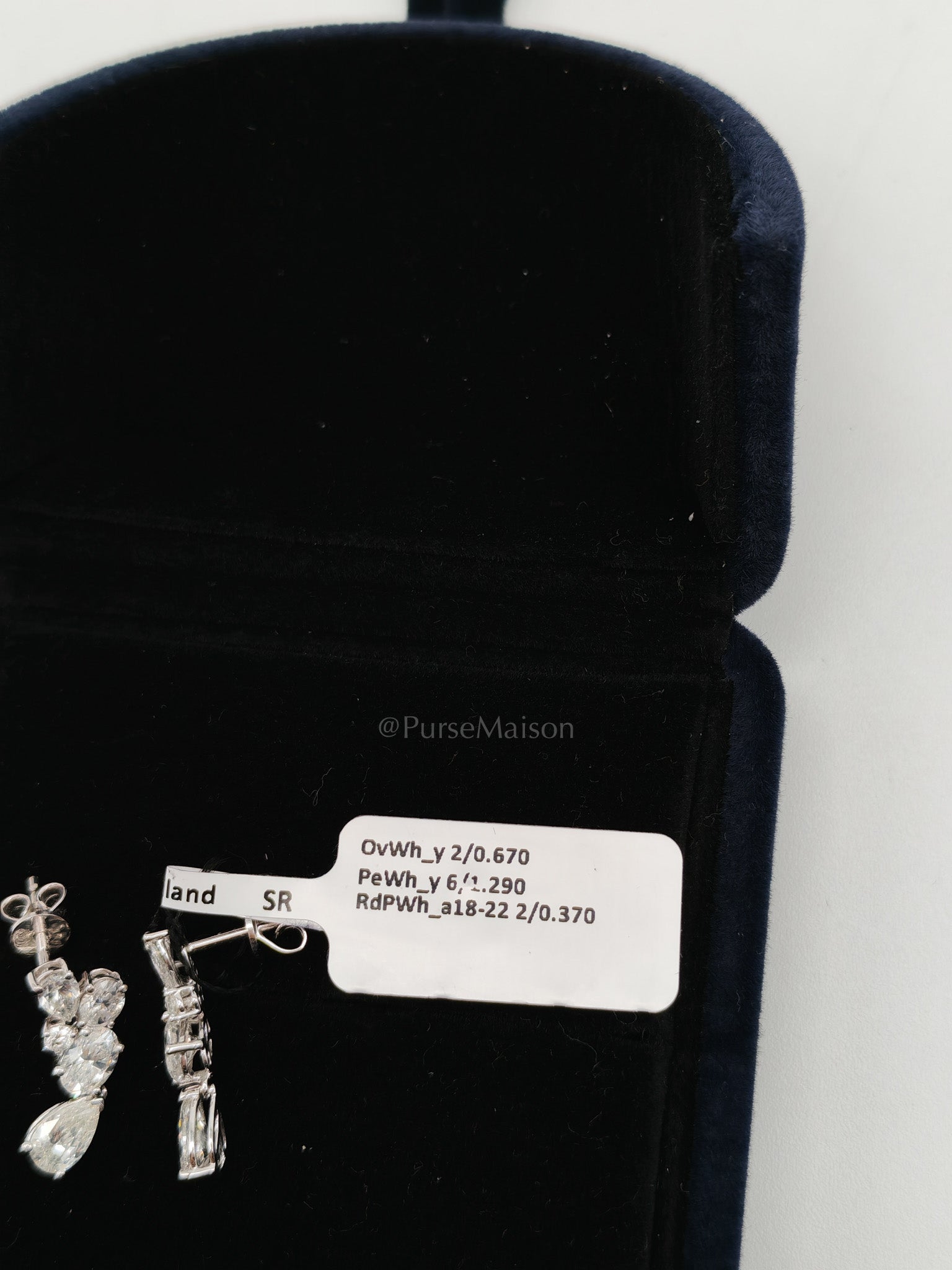 18K 2.33gms 2.33cts VS1 to VVS1 (Clarity) E to H (Color) Natural Diamond White Gold Earrings | Purse Maison Luxury Bags Shop