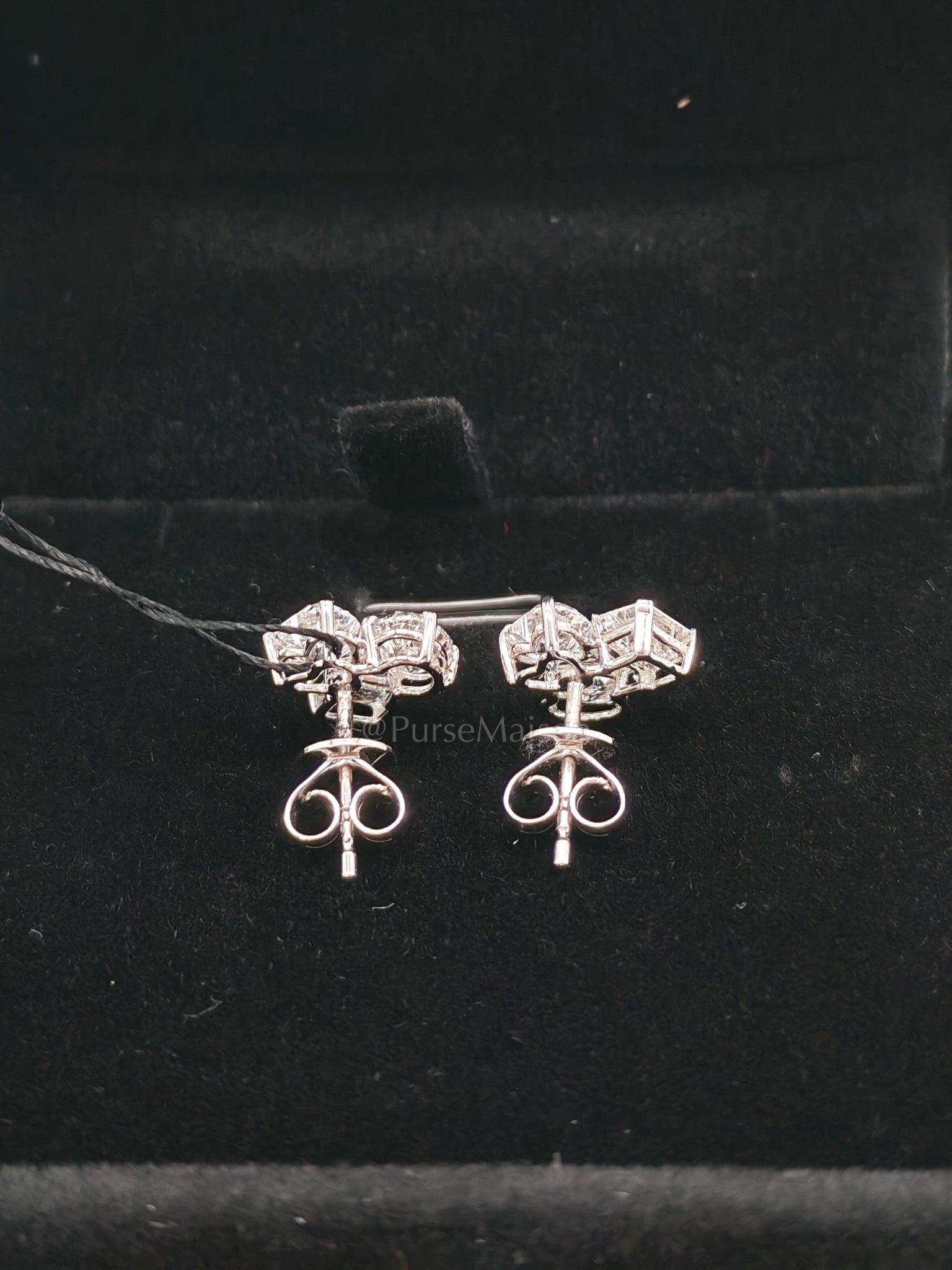 18k 2.4gms. 2.86cts. VS1 to VVS1 (Clarity) E to H (Color) Natural Diamond White Gold Earrings | Purse Maison Luxury Bags Shop