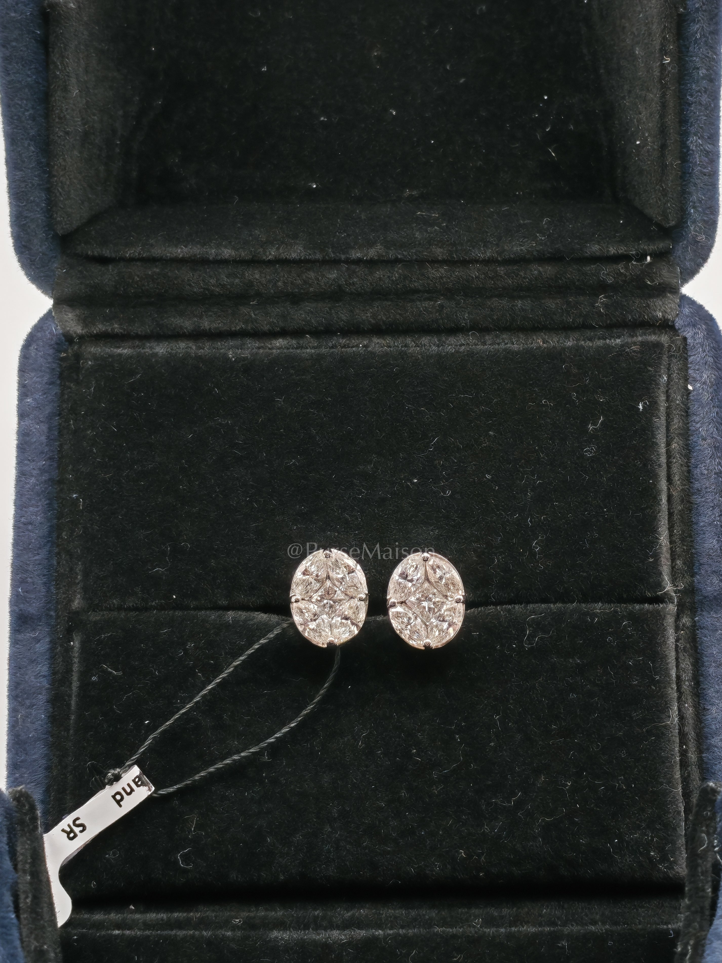 18k 2.57gms 1.456cts VS1 to VVS1 (Clarity) E to H (Color) Natural Diamond White Gold Earrings | Purse Maison Luxury Bags Shop
