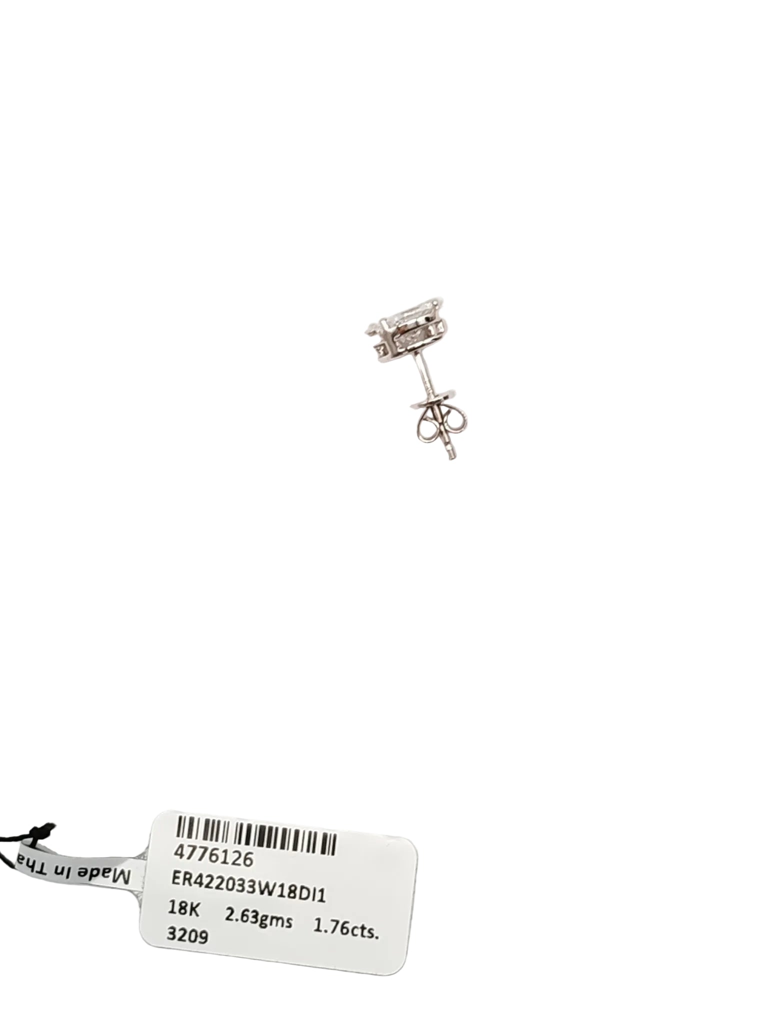 18k 2.63gms. 1.76cts Natural Diamond White Gold Earrings | Purse Maison Luxury Bags Shop