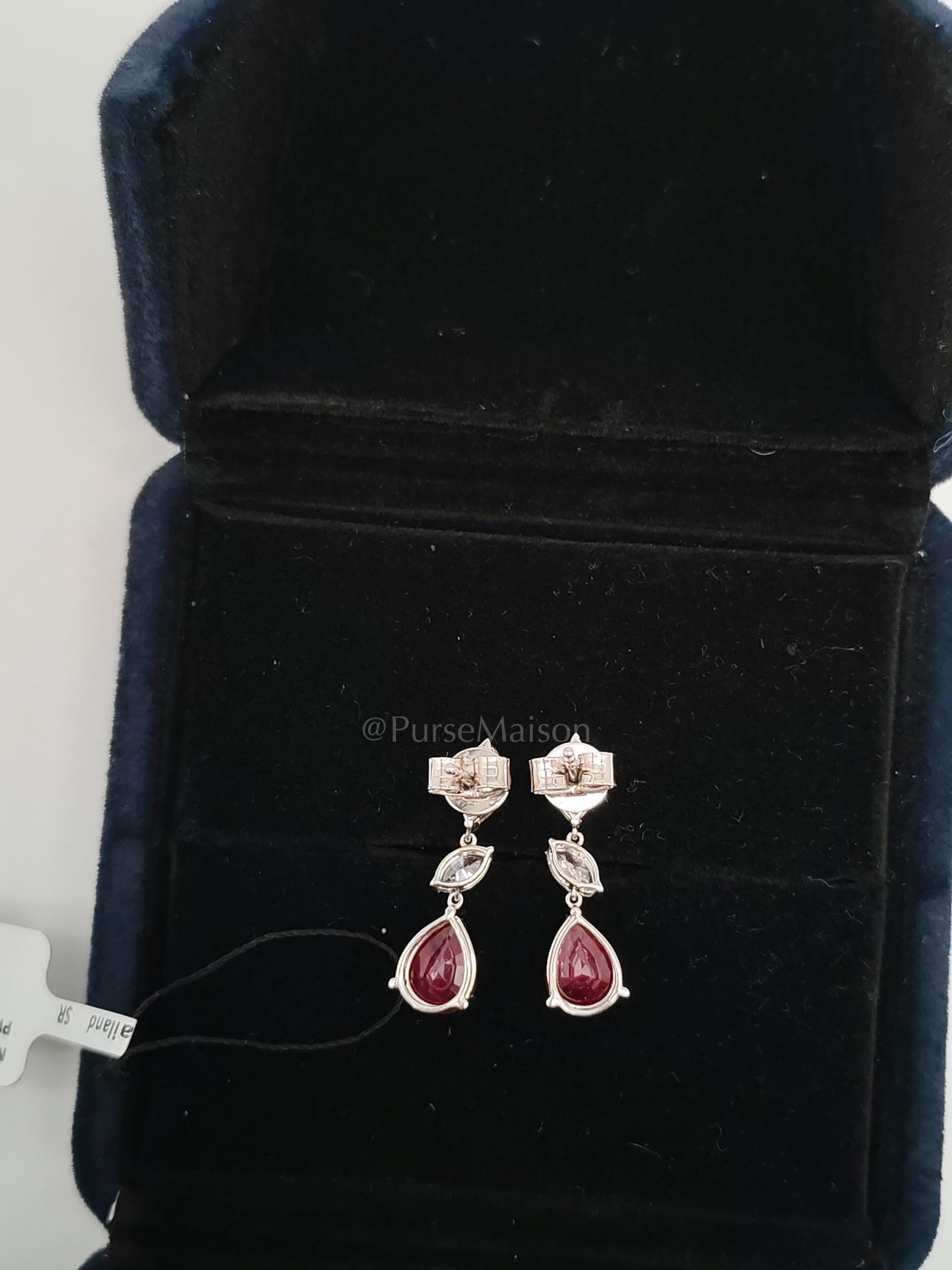 18K 2.67gms. 3.32cts. Natural Diamond White Gold Earrings | Purse Maison Luxury Bags Shop