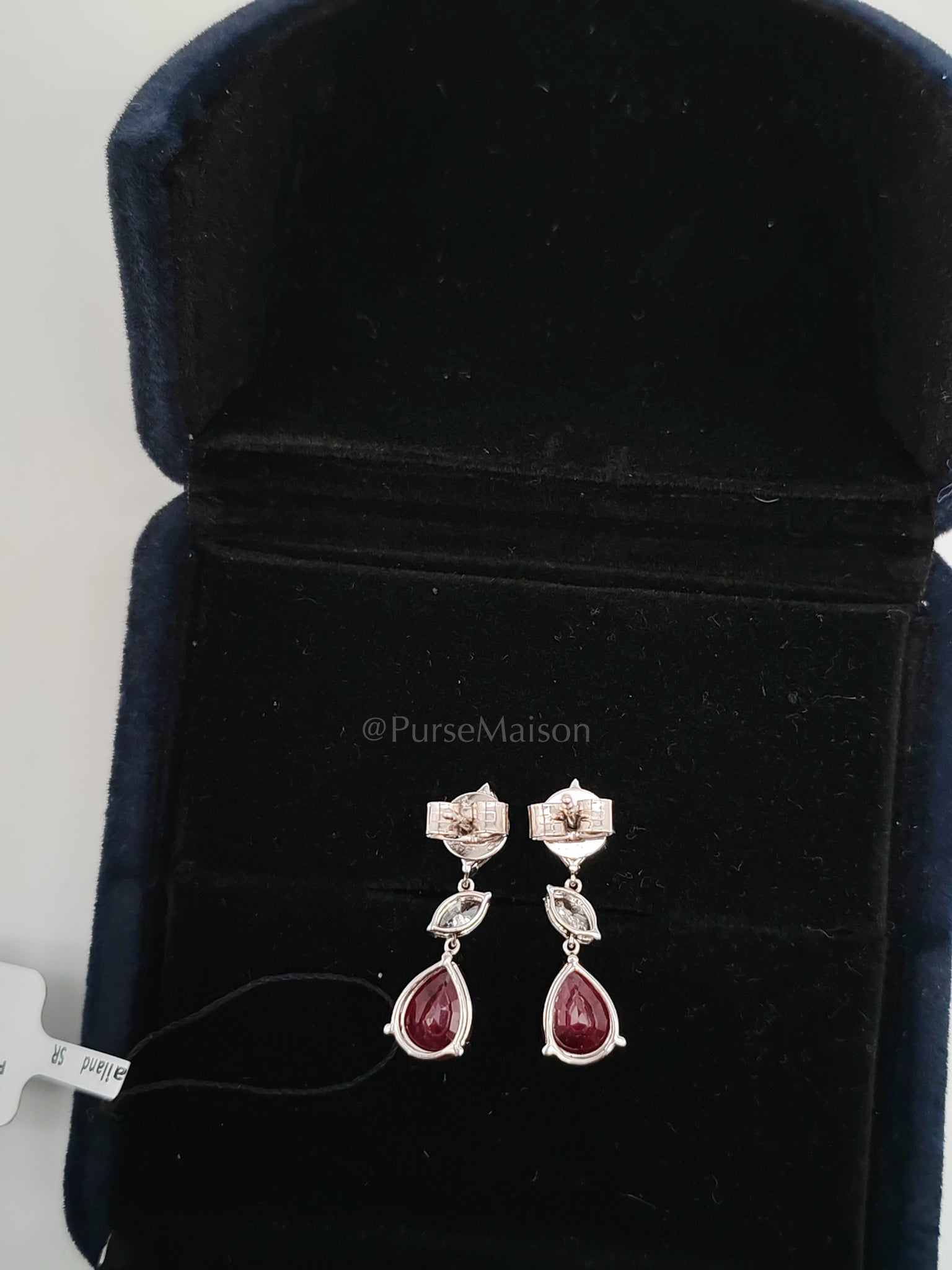 18K 2.67gms. 3.32cts. Natural Diamond White Gold Earrings | Purse Maison Luxury Bags Shop