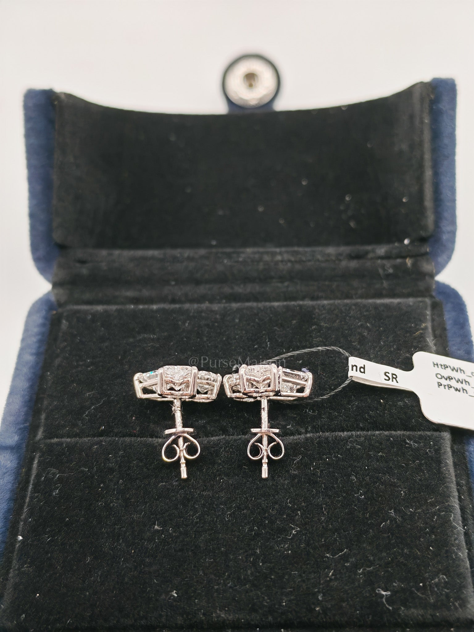 18K 2.78gms 3.22cts VS1 to VVS1 (Clarity) E to H (Color) Natural Diamond White Gold Earrings | Purse Maison Luxury Bags Shop
