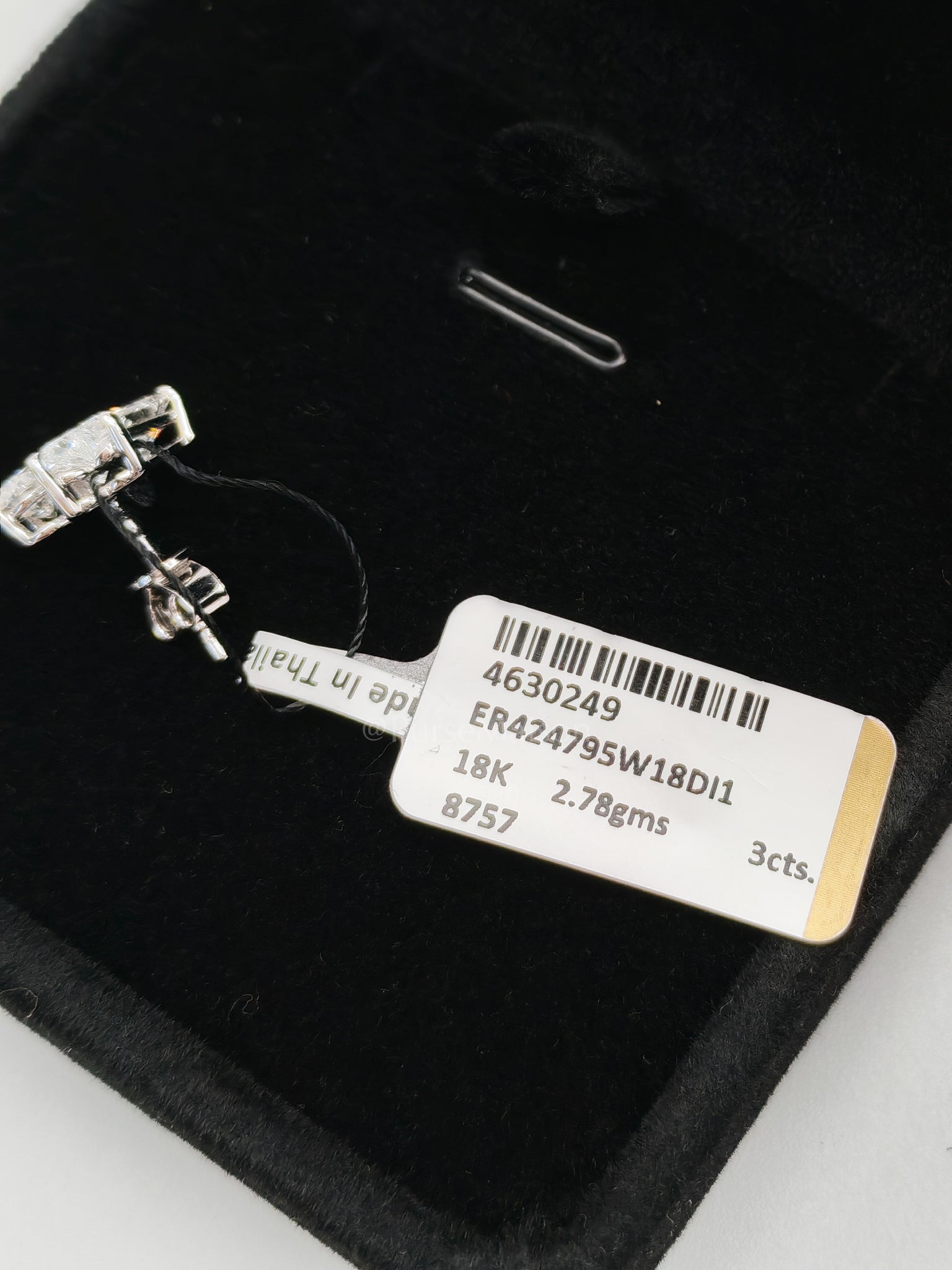 18k 2.78gms. 3cts. VS1 to VVS1 (Clarity) E to H (Color) Natural Diamond White Gold Earrings | Purse Maison Luxury Bags Shop
