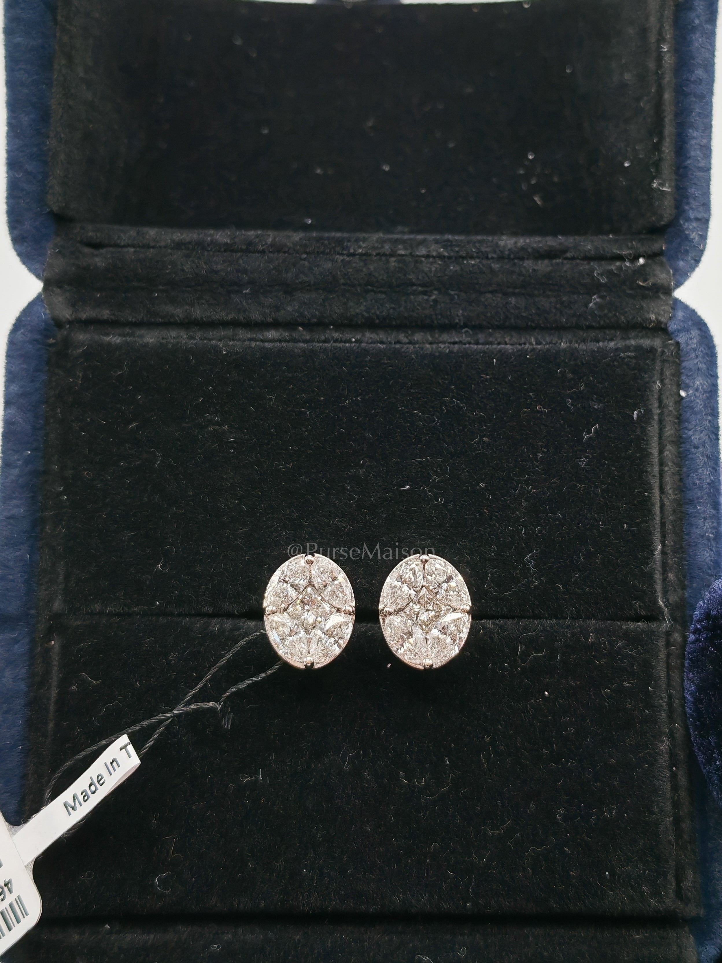 18k 2.92gmc 1.823cts VS1 to VVS1 (Clarity) E to H (Color) Natural Diamond White Gold Earrings | Purse Maison Luxury Bags Shop