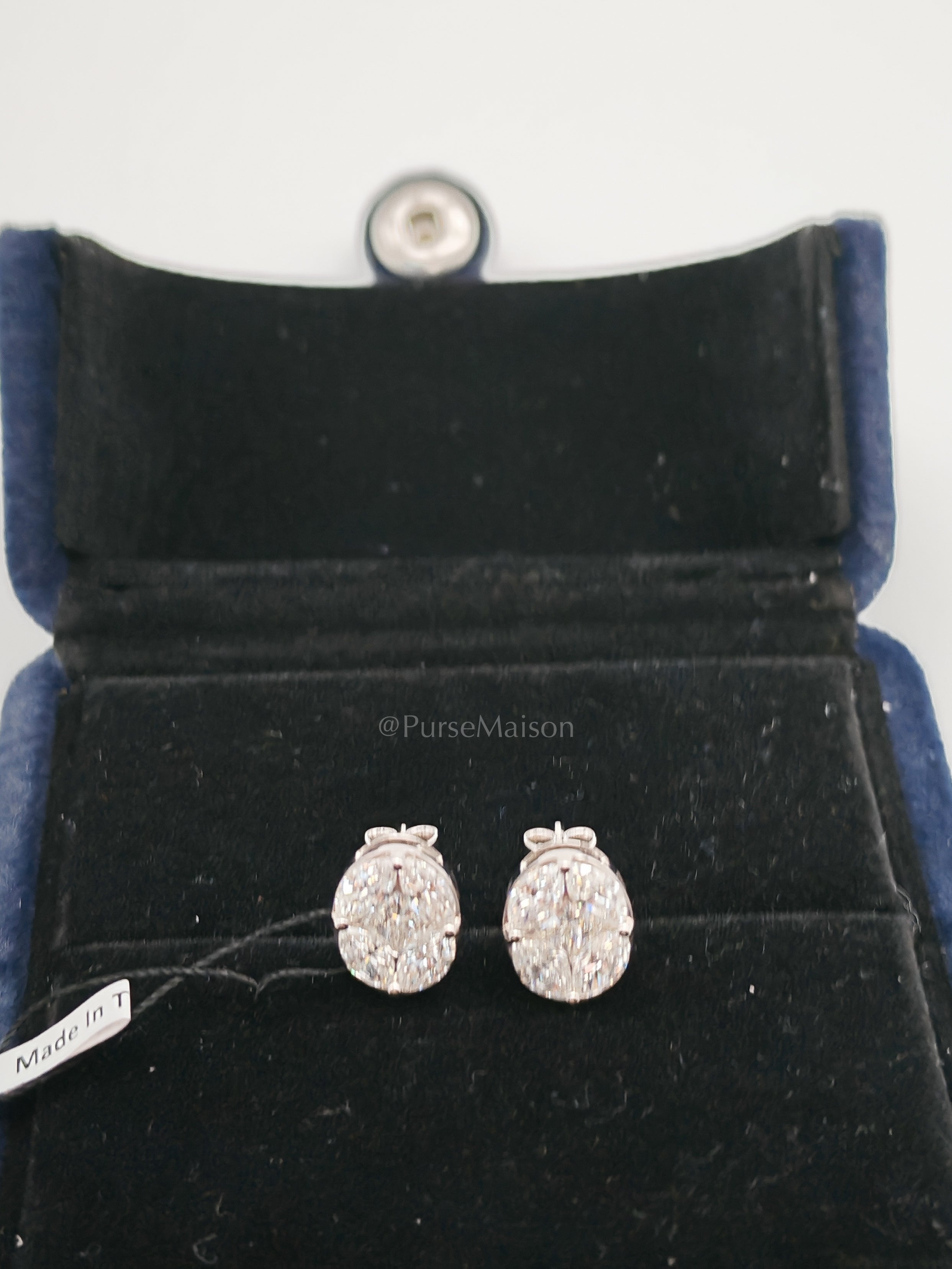 18k 2.92gmc 1.823cts VS1 to VVS1 (Clarity) E to H (Color) Natural Diamond White Gold Earrings | Purse Maison Luxury Bags Shop
