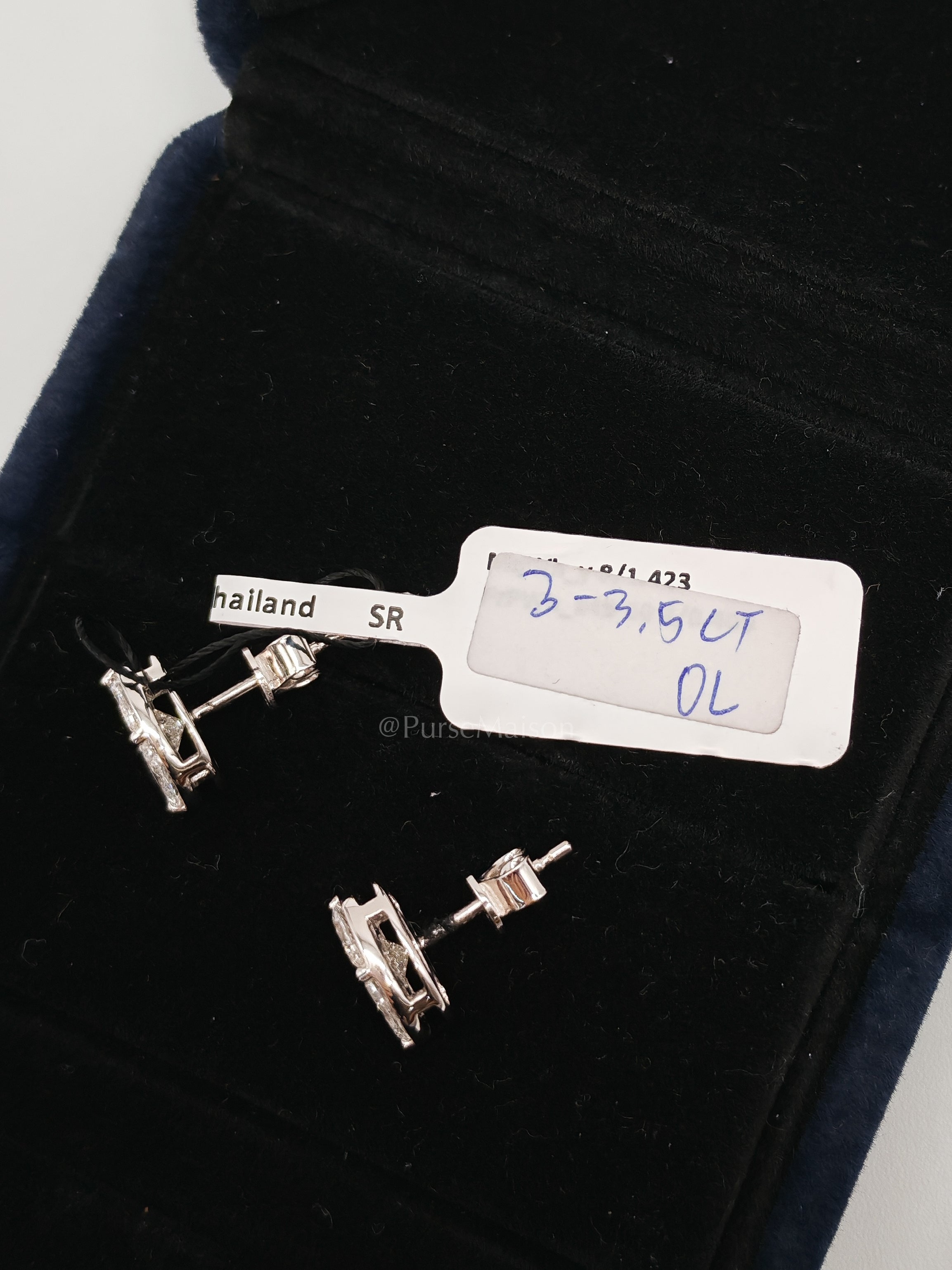 18k 2.92gmc 1.823cts VS1 to VVS1 (Clarity) E to H (Color) Natural Diamond White Gold Earrings | Purse Maison Luxury Bags Shop