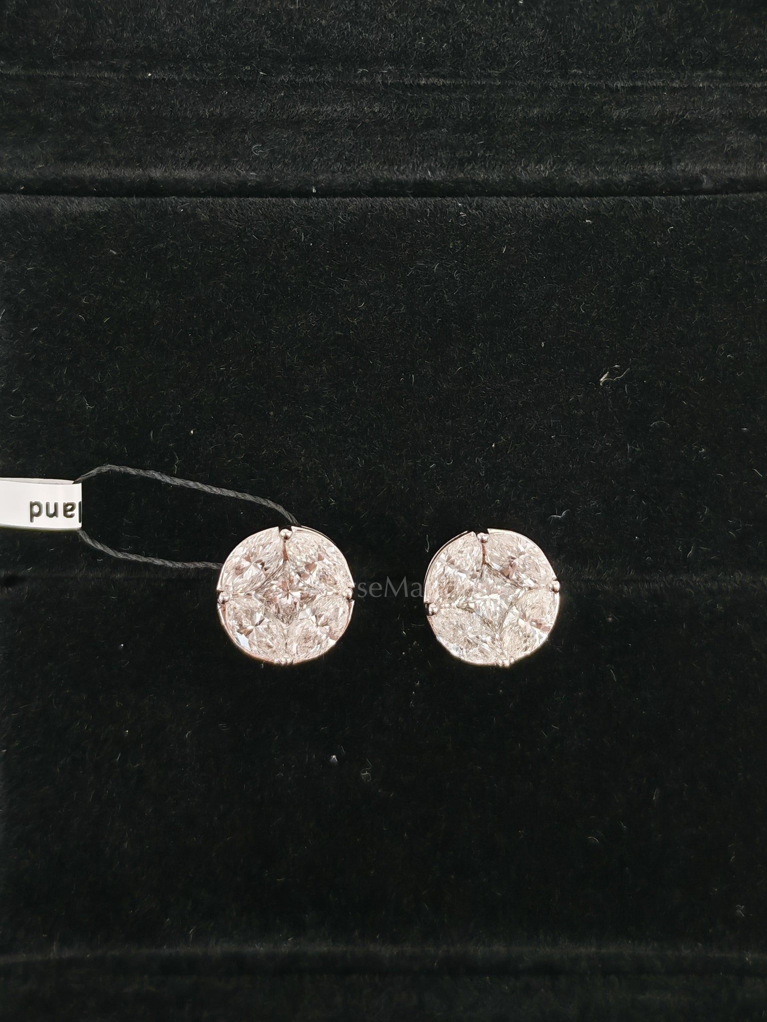 18K 2.9gms. 2.02cts. Round Natural Diamond White Gold Stud Earrings | Purse Maison Luxury Bags Shop